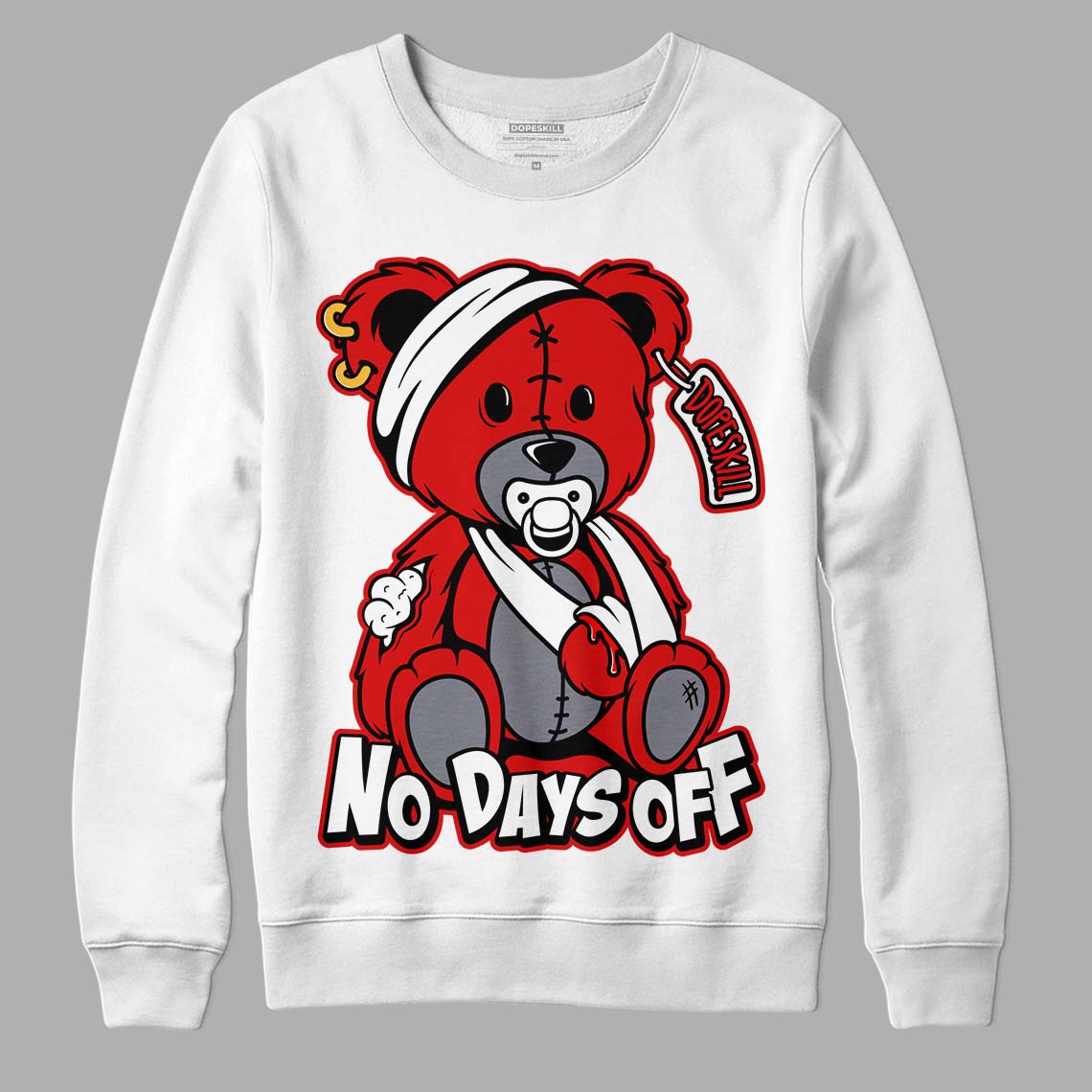 Gym Red 9s DopeSkill Sweatshirt Hurt Bear Graphic