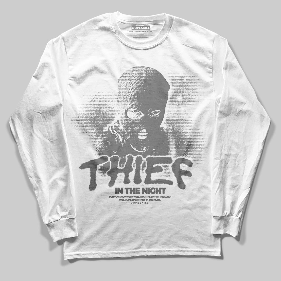 Grey Collection DopeSkill Long Sleeve T-Shirt Thief In The Night Graphic