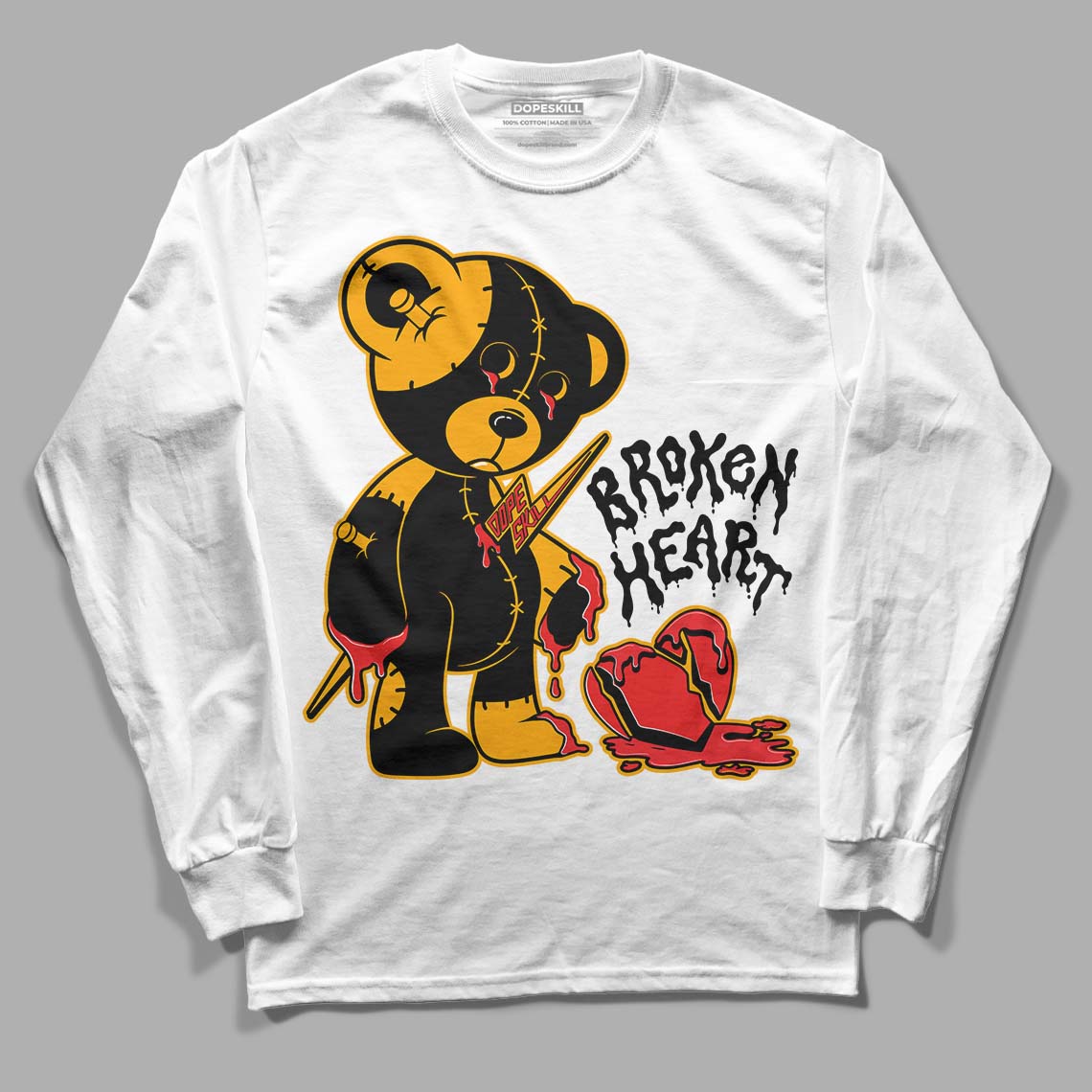 Black Taxi 12s DopeSkill Long Sleeve T-Shirt Broken Heart Graphic