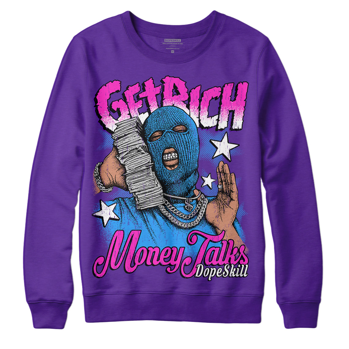 Court Purple 13s DopeSkill Purple Sweatshirt Get Rich Graphic