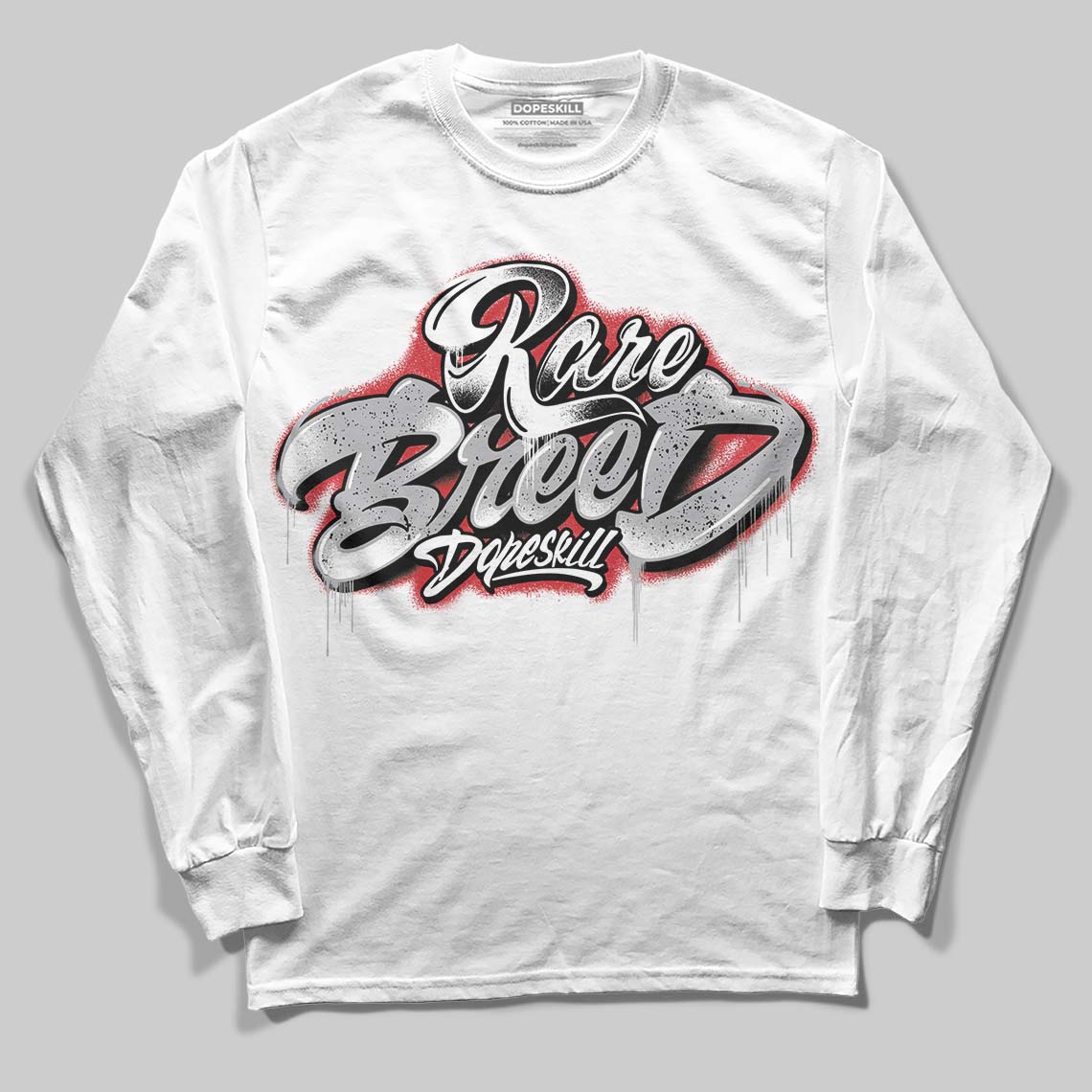 White Cement 4s DopeSkill Long Sleeve T-Shirt Rare Breed Type Graphic