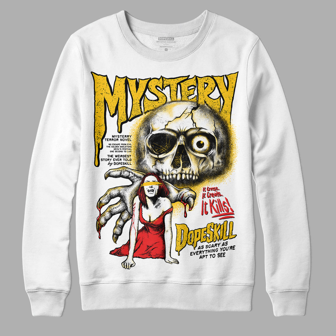 Yellow Collection DopeSkill Sweatshirt Mystery Ghostly Grasp Graphic