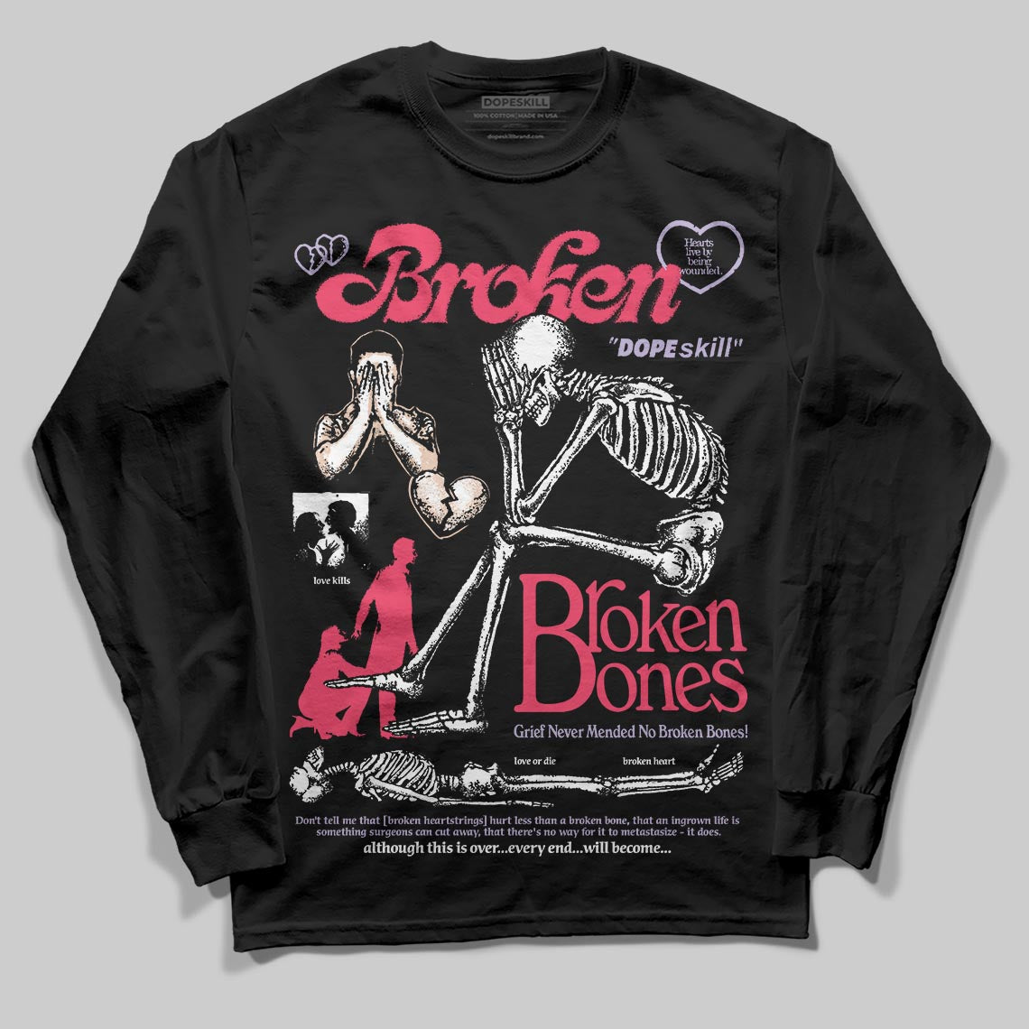 Peanut Butter Jelly 5s DopeSkill Long Sleeve T-Shirt Broken Bones Graphic