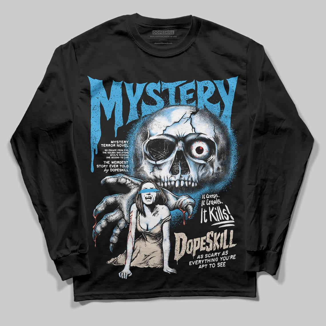 UNC Reimagined 1s DopeSkill Long Sleeve T-Shirt Mystery Ghostly Grasp Graphic