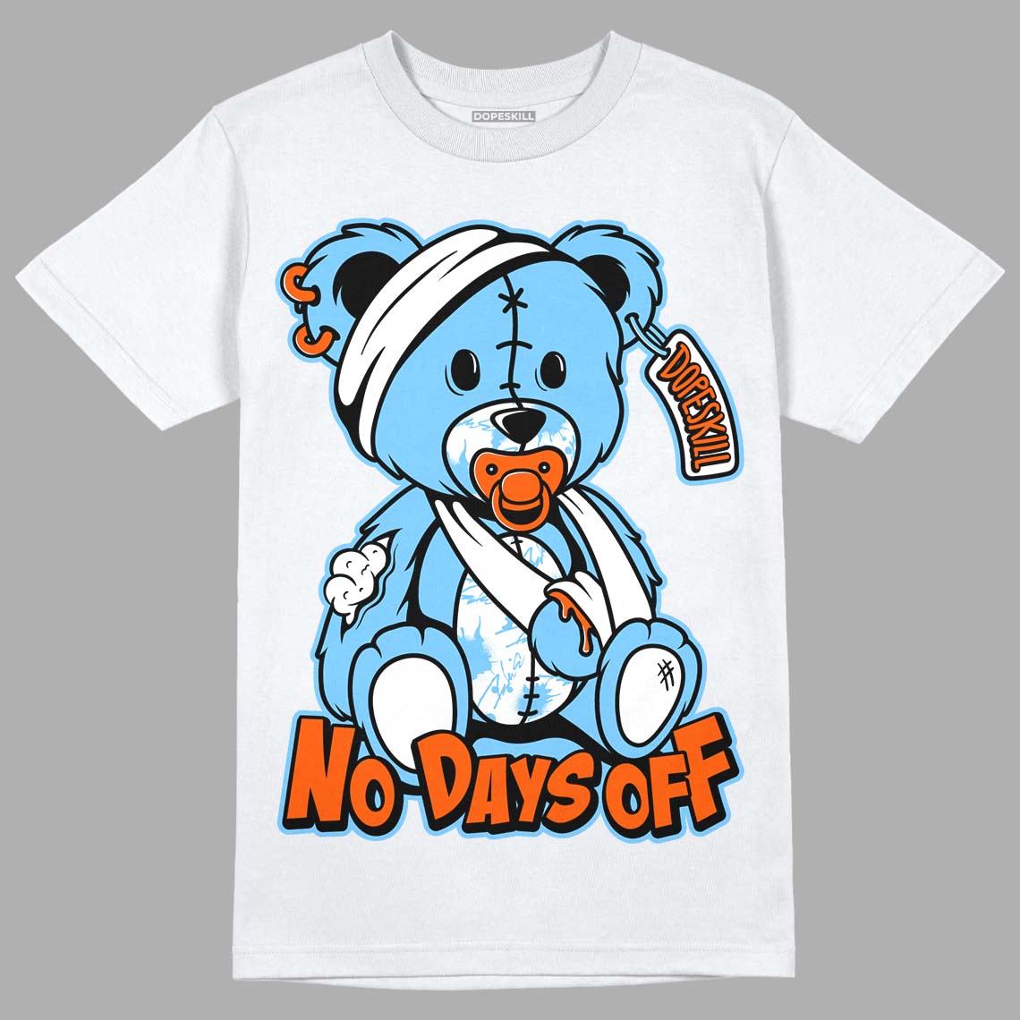 Dunk Low Futura University Blue DopeSkill T-Shirt Hurt Bear Graphic