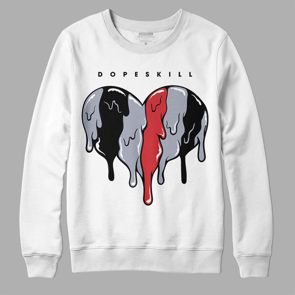 Bred Reimagined 4s DopeSkill Sweatshirt Slime Drip Heart Graphic