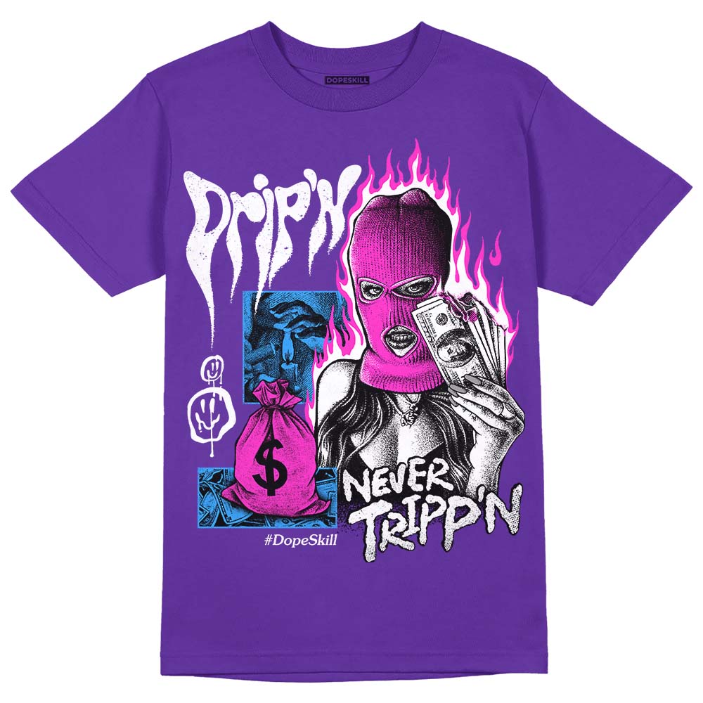 PURPLE Collection DopeSkill Purple T-shirt Drip'n Never Tripp'n Graphic