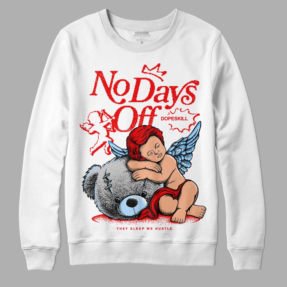 Cherry 11s DopeSkill Sweatshirt New No Days Off Graphic