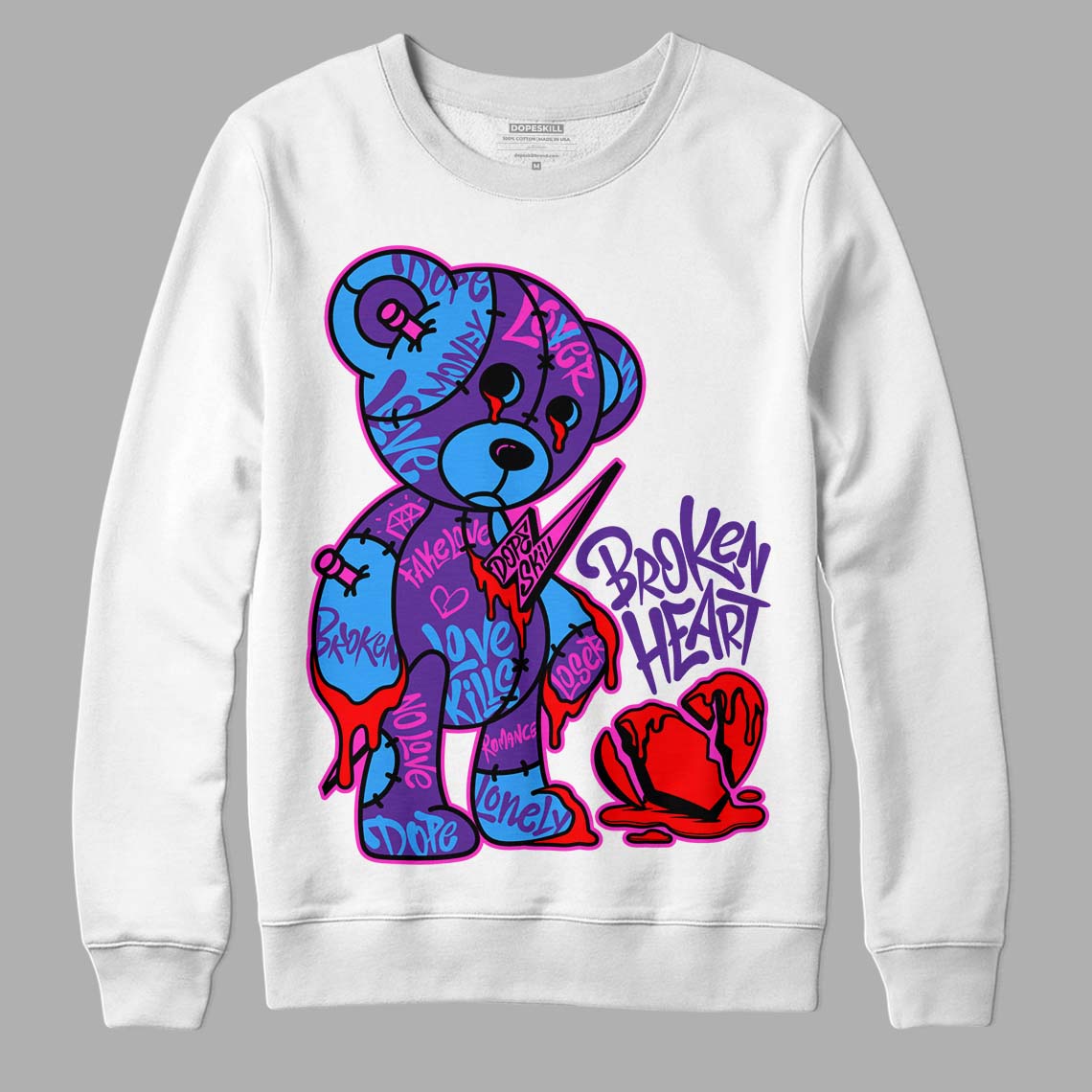 PURPLE Collection DopeSkill Sweatshirt Broken Heart Graphic