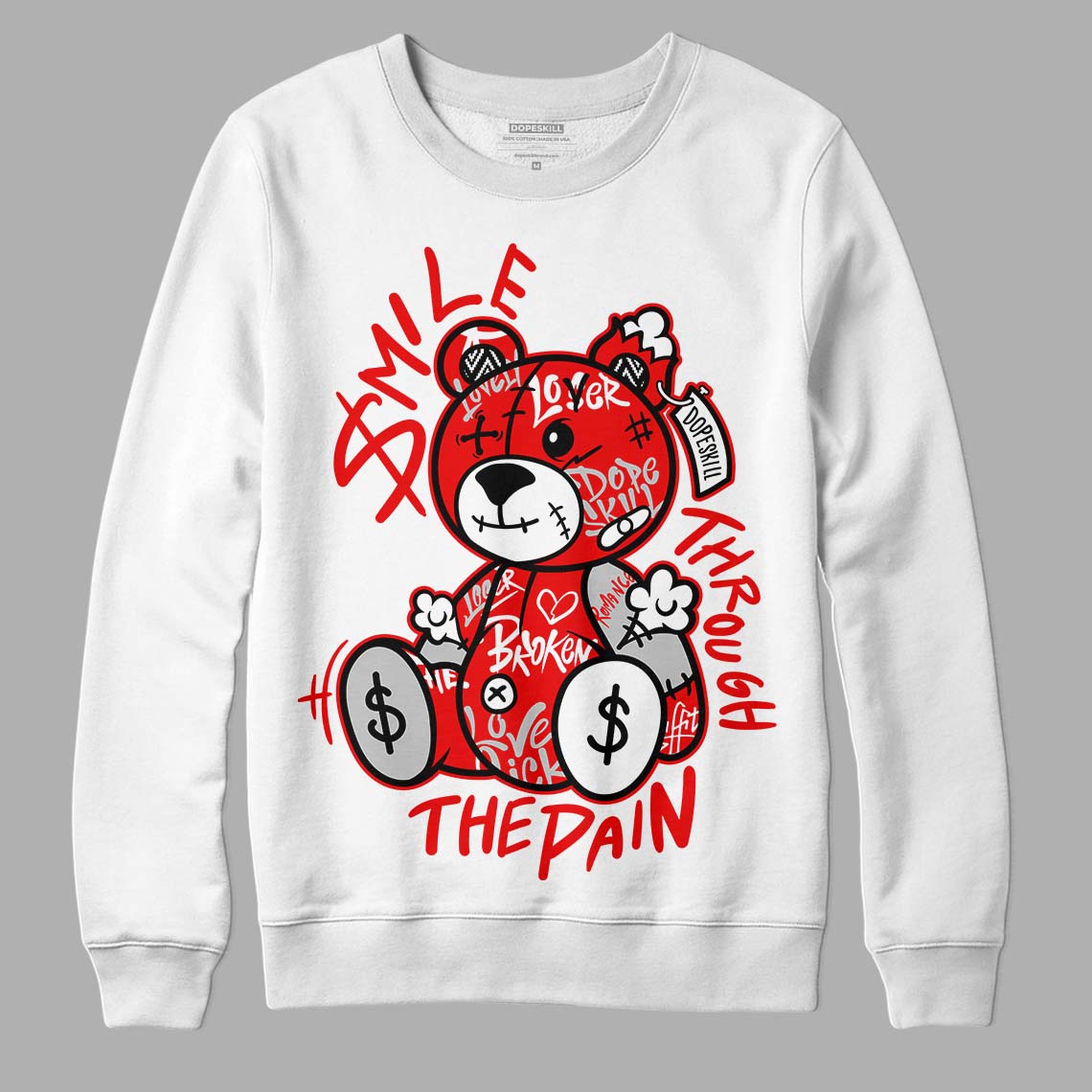 Cherry 12s DopeSkill Sweatshirt Smile Through The Pain Graphic