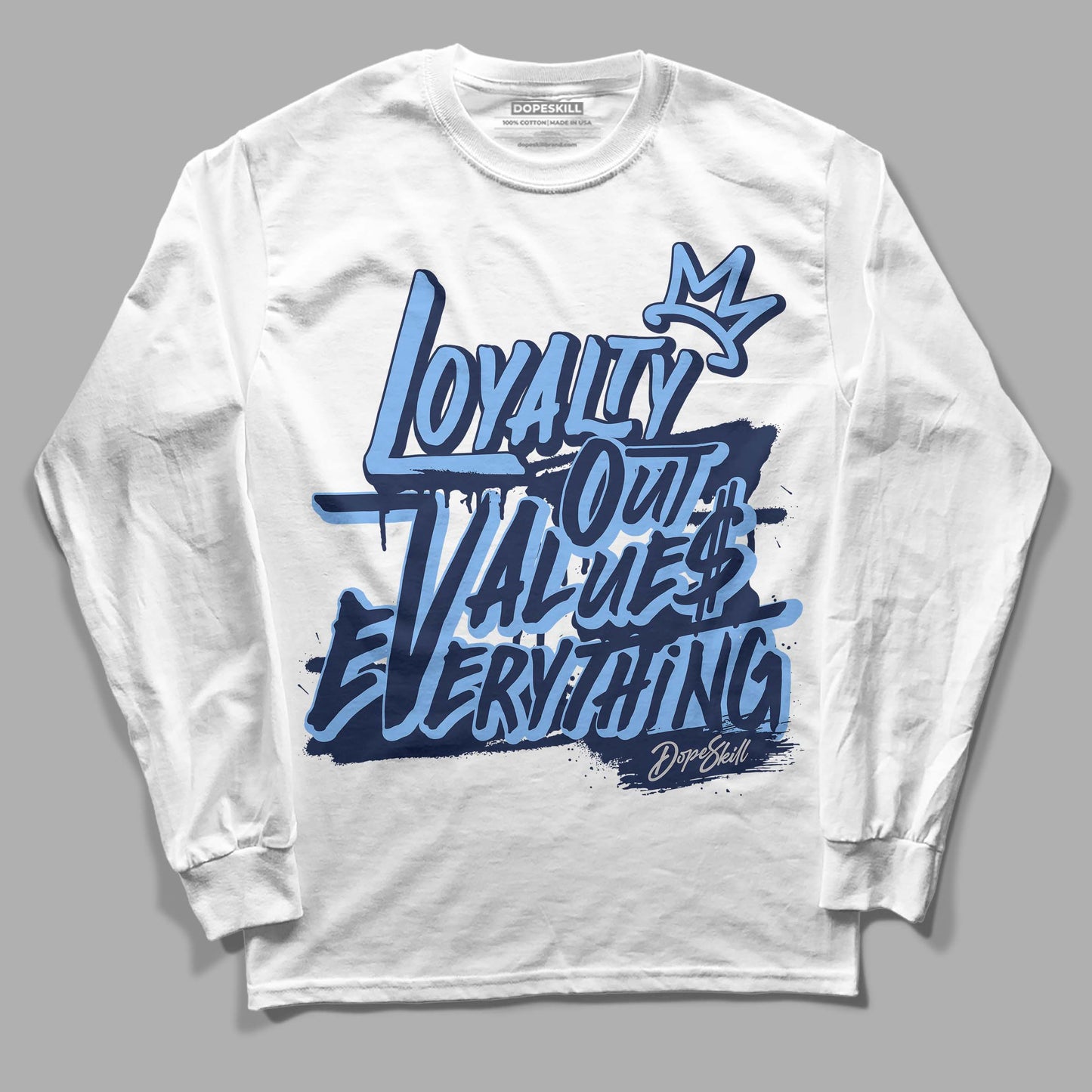 Midnight Navy 5s DopeSkill Long Sleeve T-Shirt LOVE Graphic