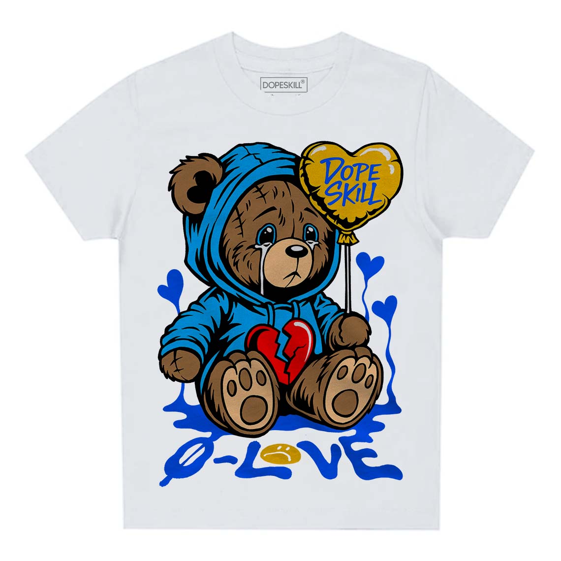 Royal Blue Collection DopeSkill Toddler Kids T-shirt Broken Bear Graphic