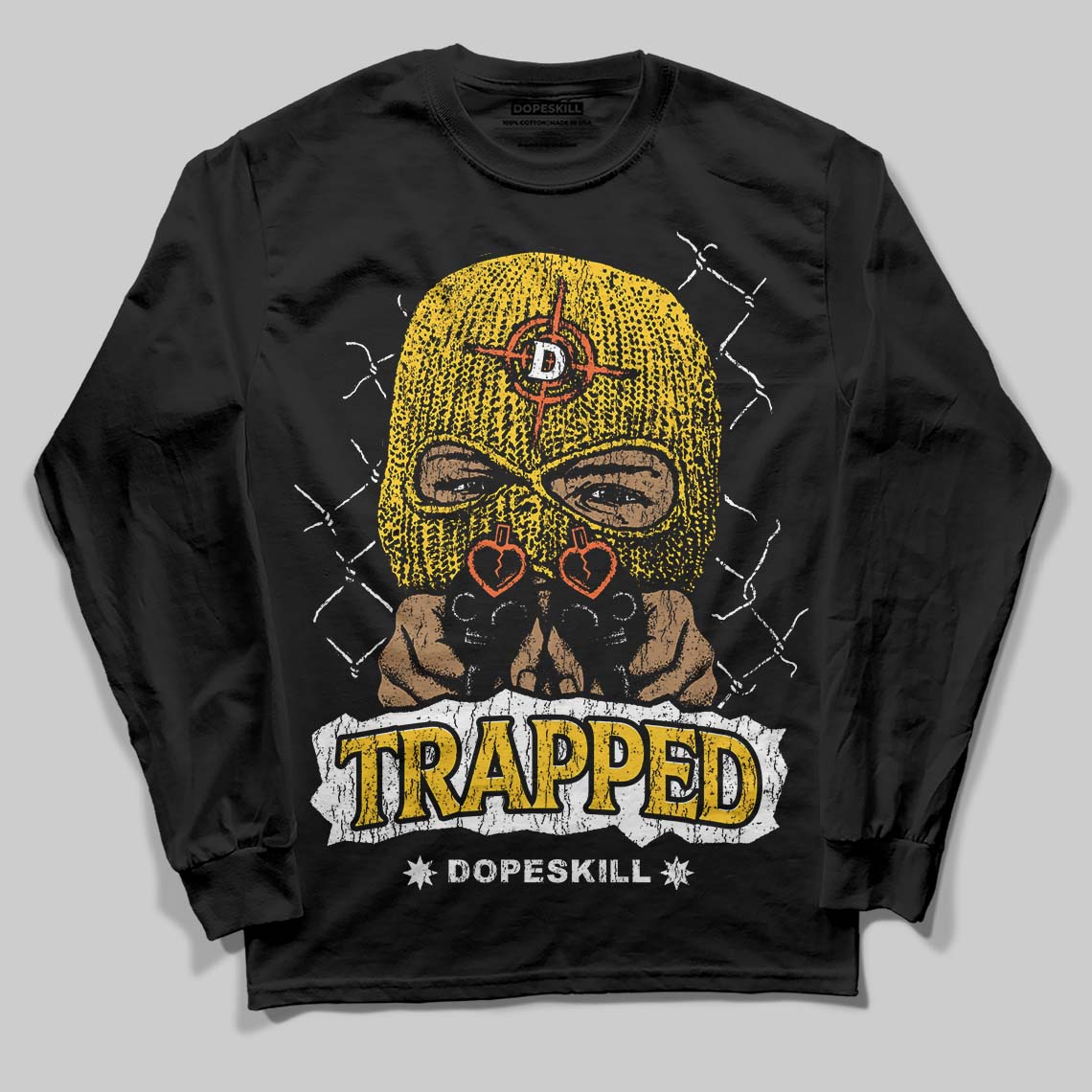 Yellow Collection DopeSkill Long Sleeve T-Shirt New Trapped Graphic