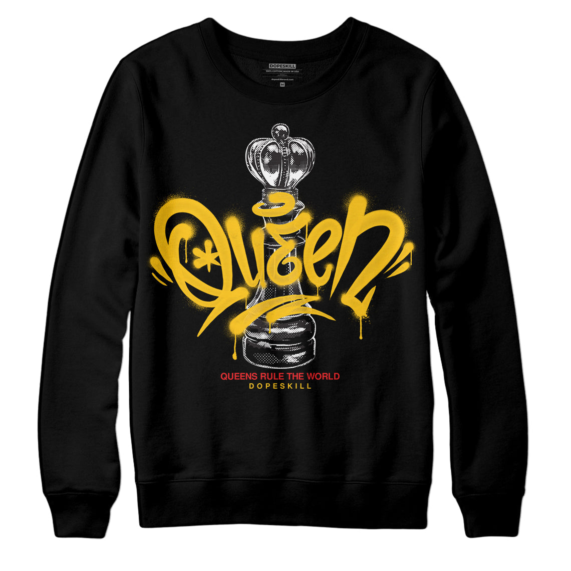 Yellow Collection DopeSkill Sweatshirt Queen Chess Graphic