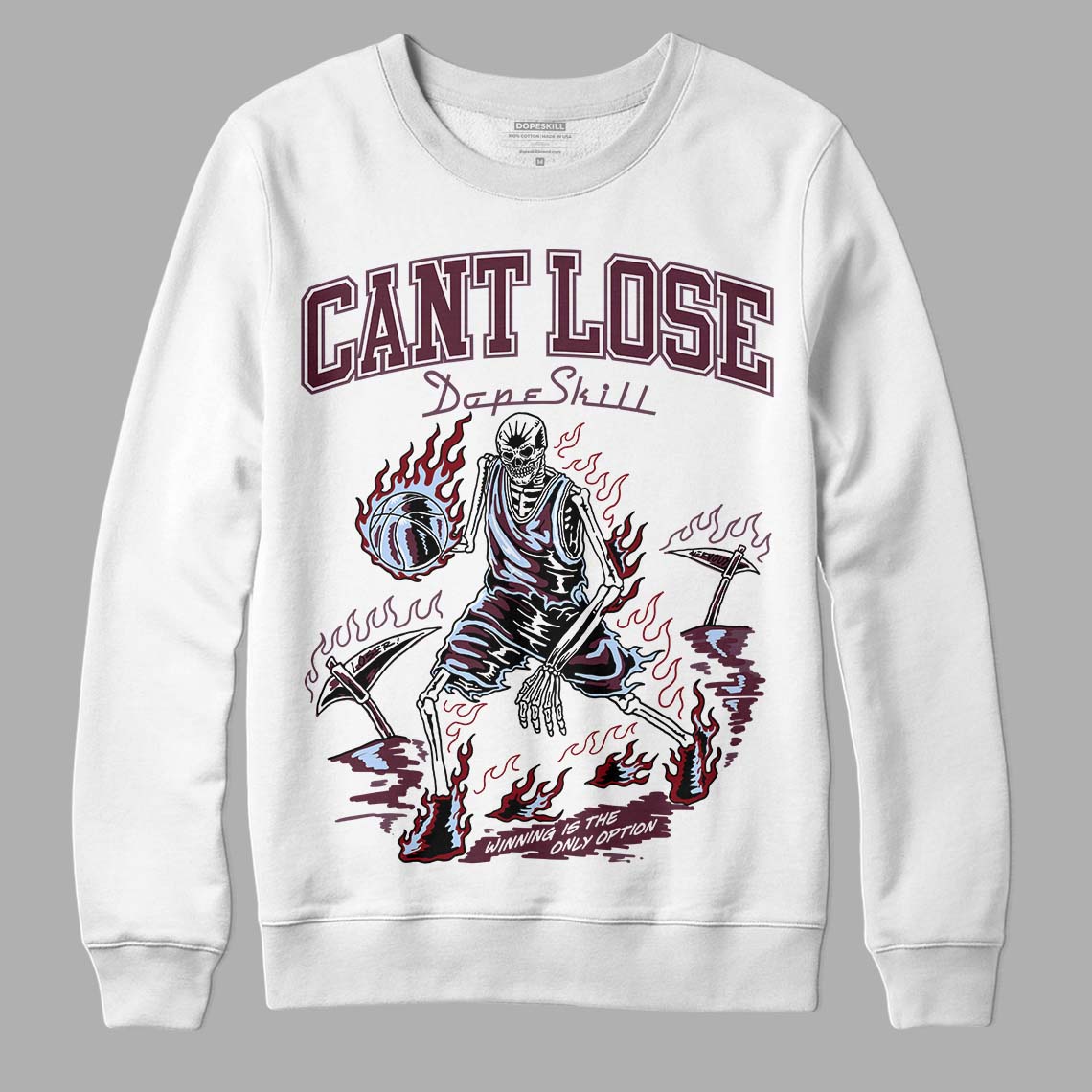 Burgundy 5s DopeSkill Sweatshirt Cant Lose Graphic