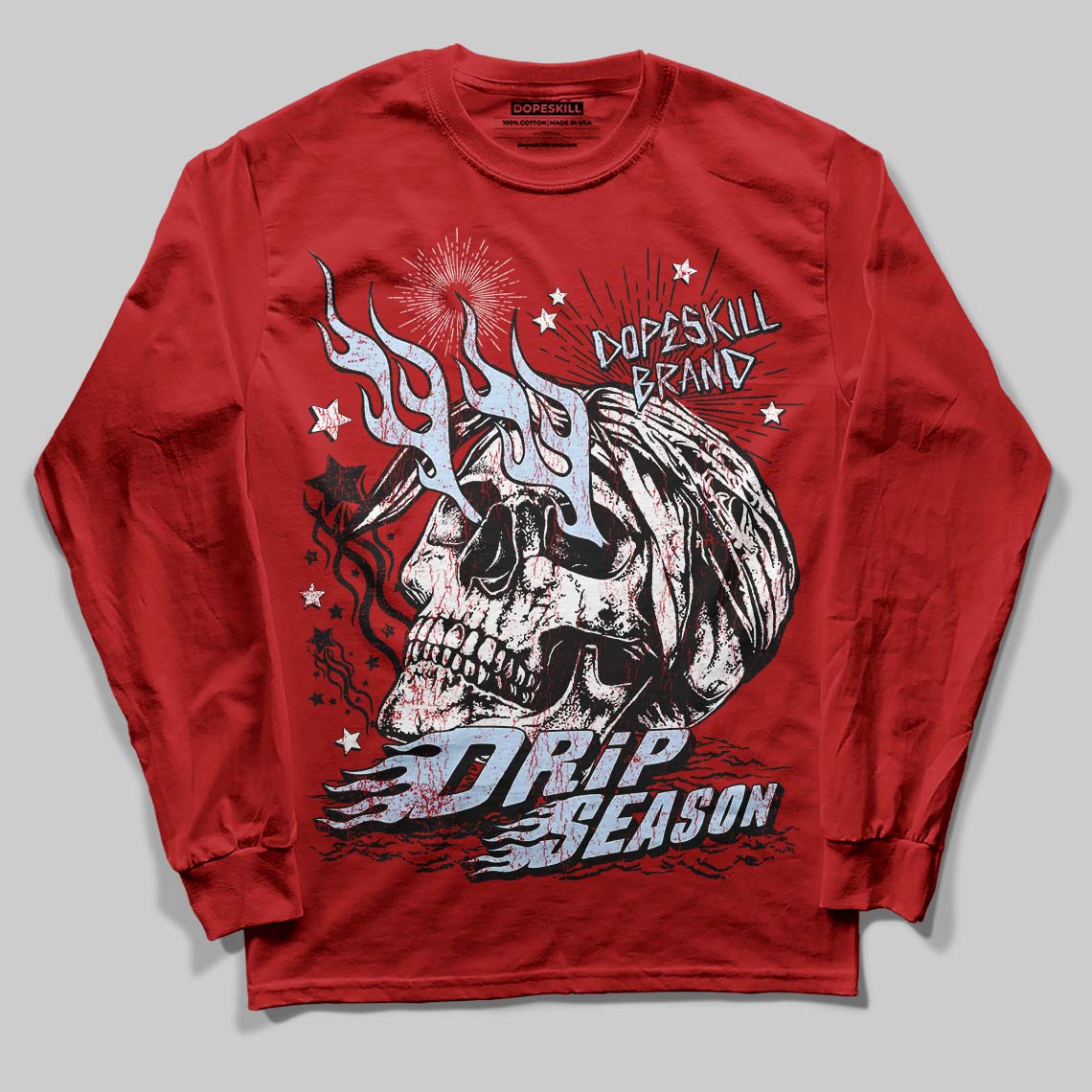 Cherry 11s DopeSkill Long Sleeve T-Shirt Drip Season Graphic