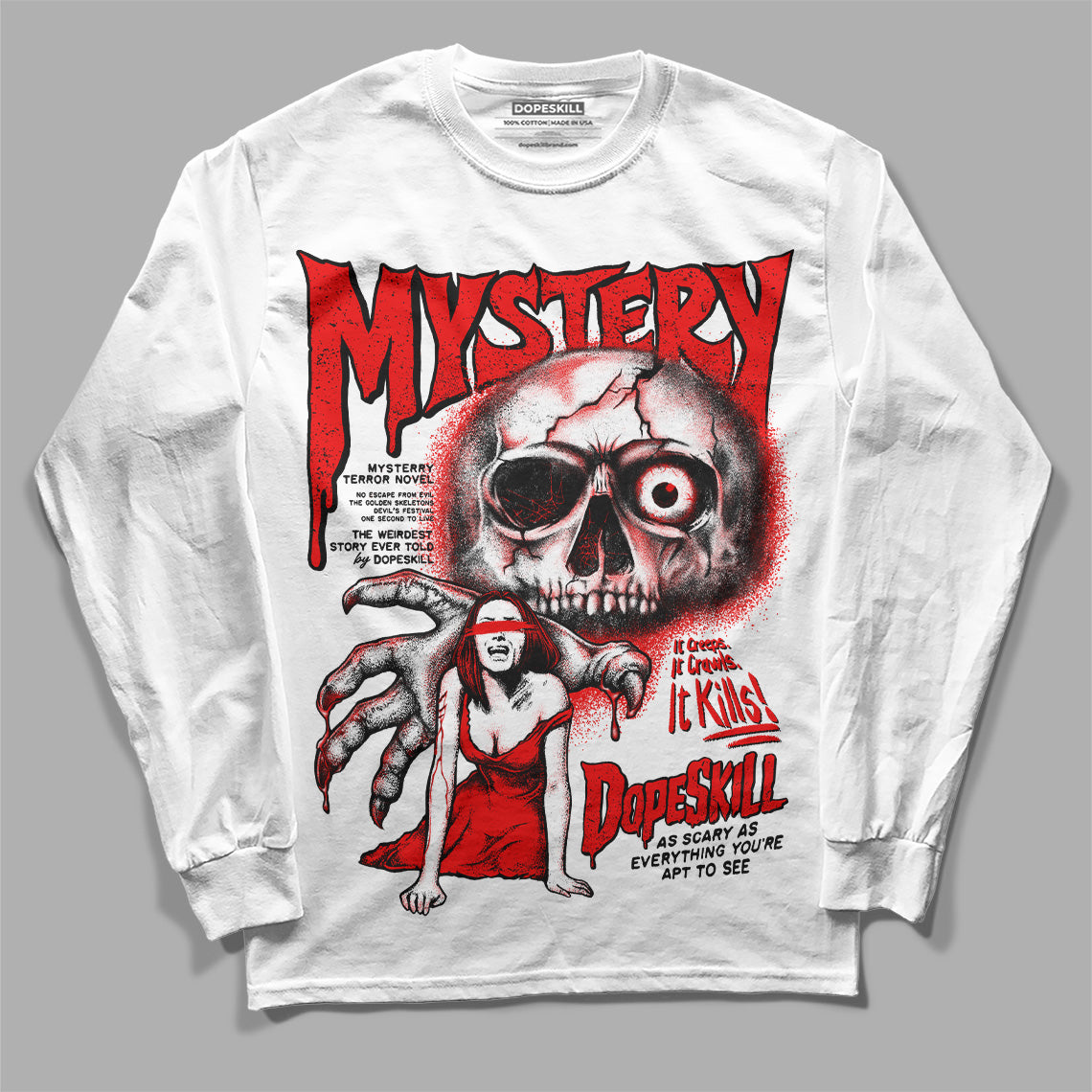 Cherry 12s DopeSkill Long Sleeve T-Shirt Mystery Ghostly Grasp Graphic