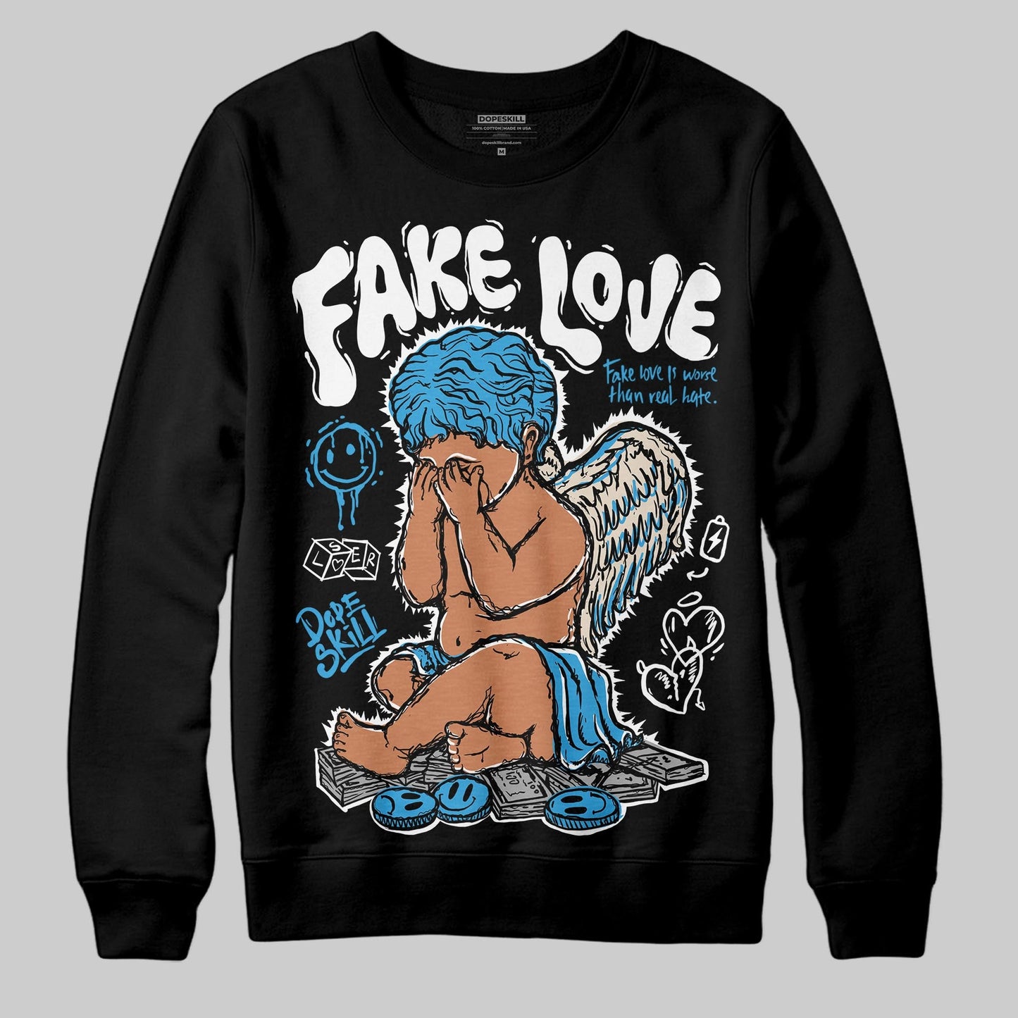 UNC Reimagined 1s DopeSkill Sweatshirt False Love Graphic