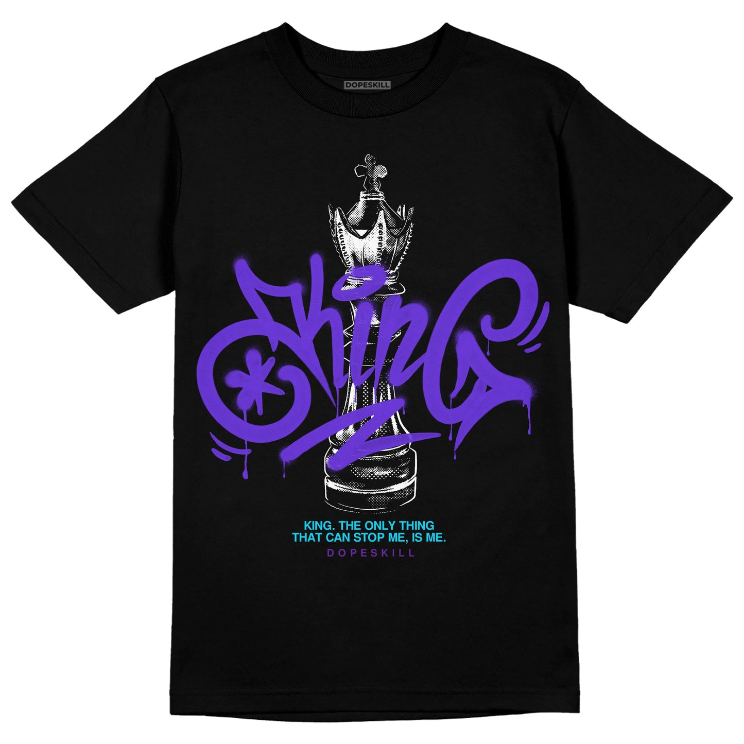 Aqua 6s DopeSkill T-Shirt King Chess Graphic