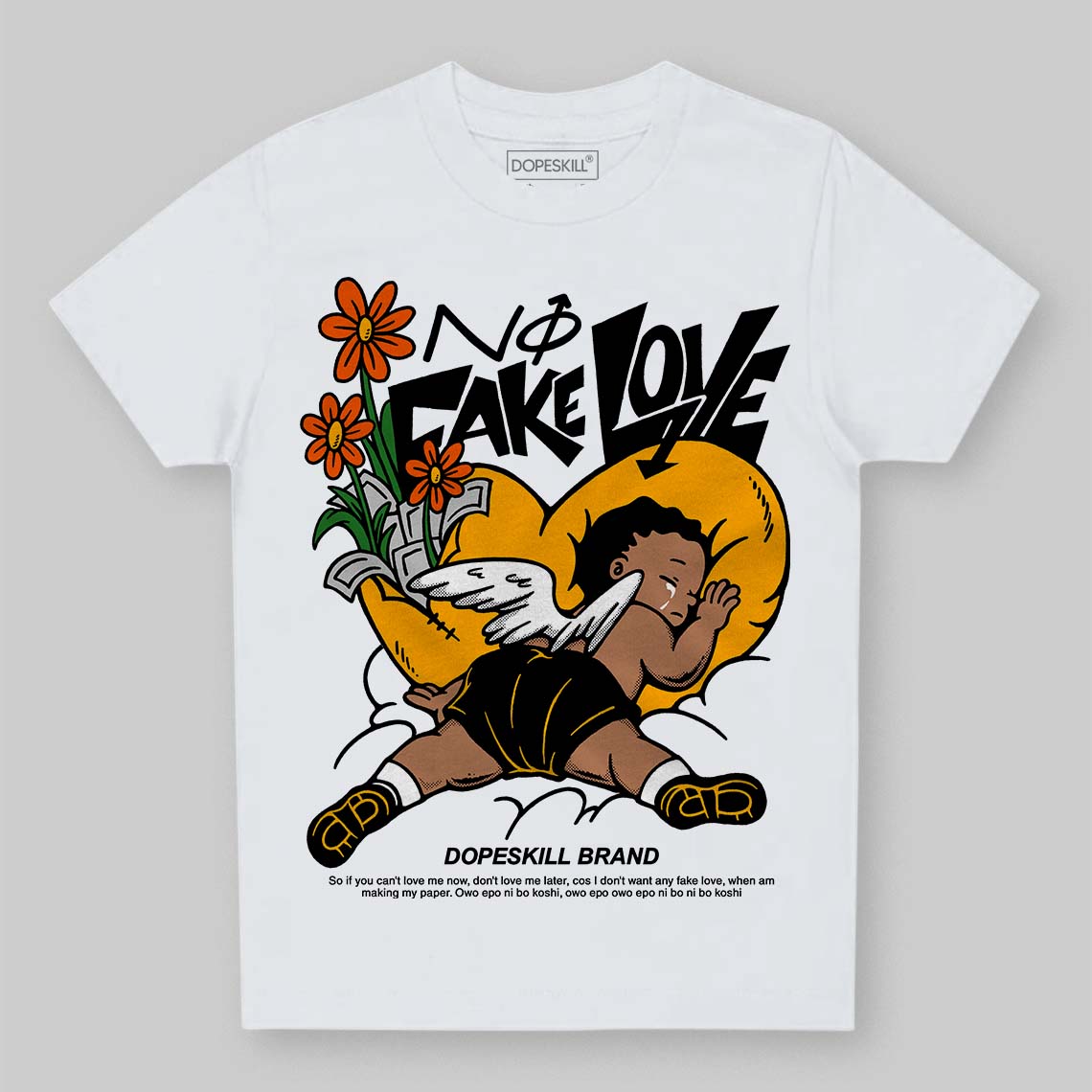 Black Taxi 12s DopeSkill Toddler Kids T-shirt No Fake Love Graphic