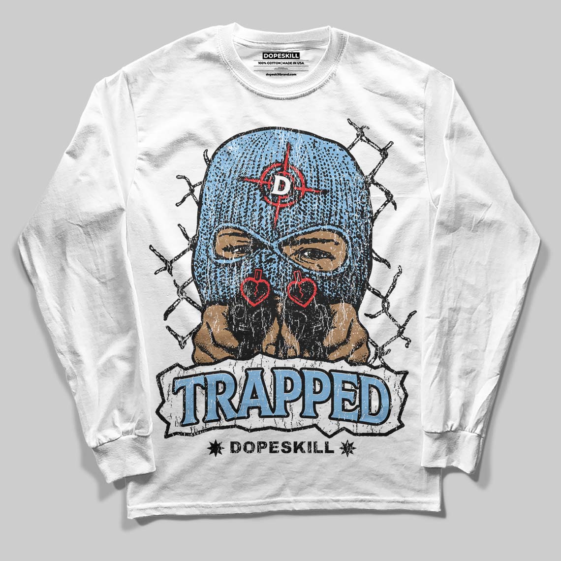 University Blue Collection DopeSkill Long Sleeve T-Shirt New Trapped Graphic