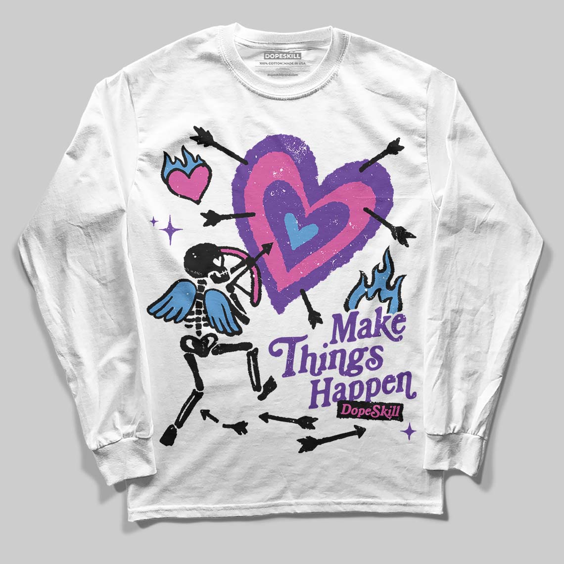 PURPLE Collection DopeSkill Long Sleeve T-Shirt Make Things Happen Graphic