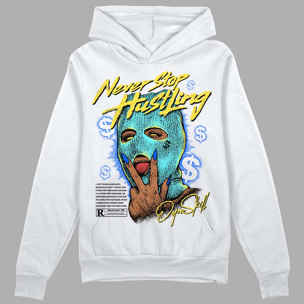 Aqua 5s DopeSkill Hoodie Sweatshirt Never Stop Hustling Graphic