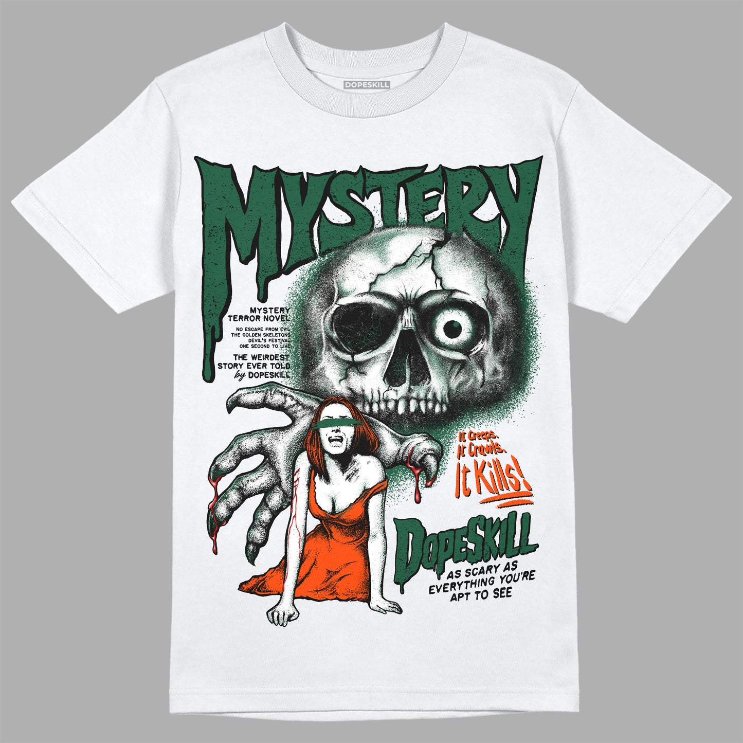 Dunk Low Team Dark Green Orange DopeSkill T-Shirt Mystery Ghostly Grasp Graphic