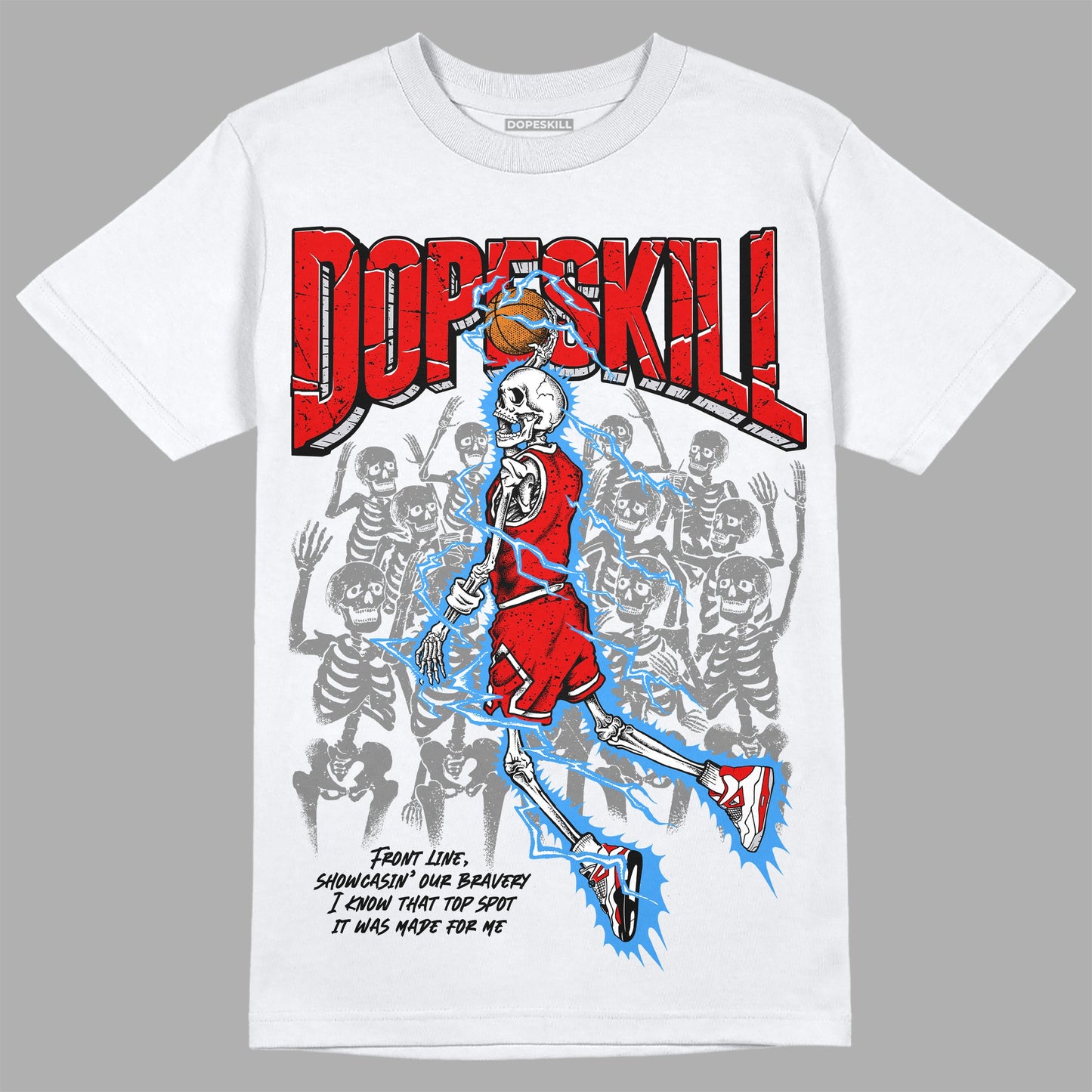 Red Cement 4S DopeSkill T-Shirt Thunder Dunk Graphic