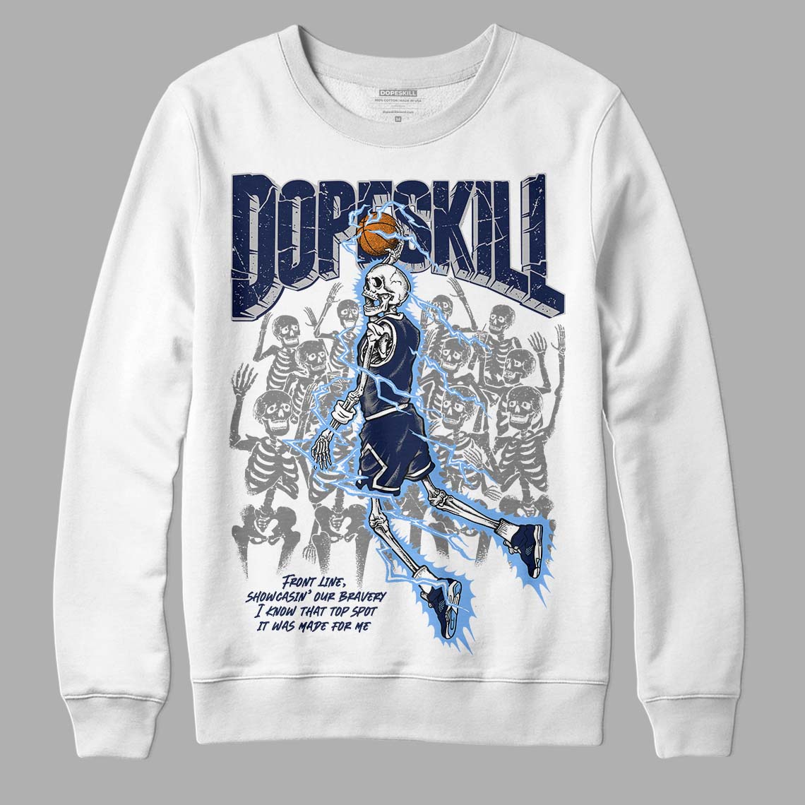 Midnight Navy 5s DopeSkill Sweatshirt Thunder Dunk Graphic