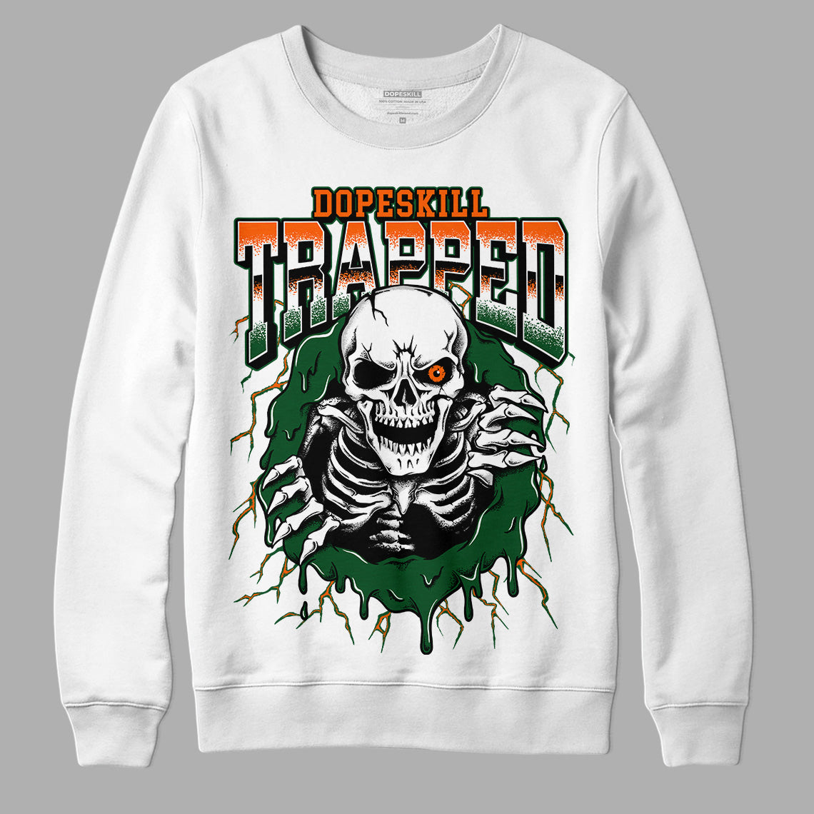 Dunk Low Team Dark Green Orange DopeSkill Sweatshirt Trapped Halloween Graphic