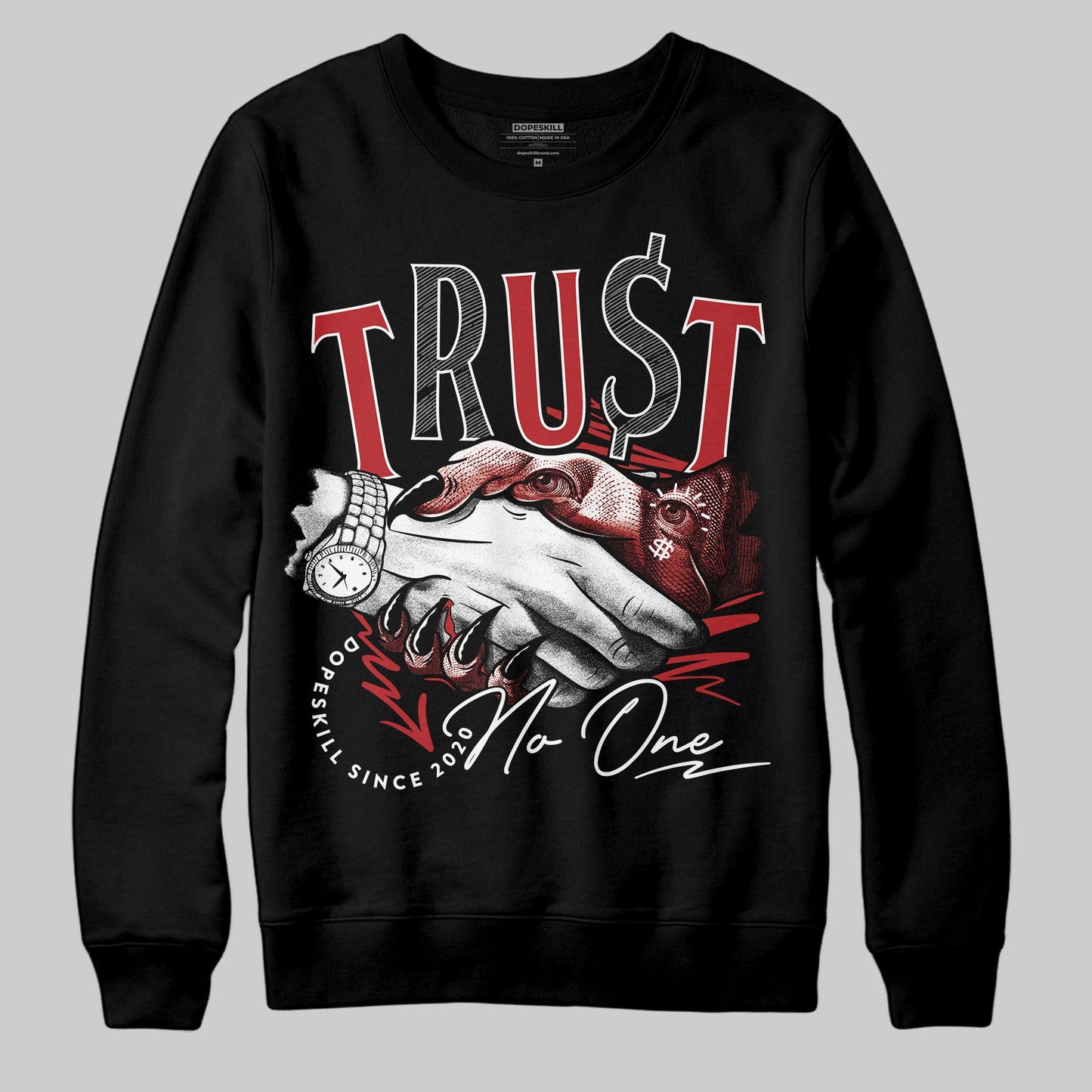 Flu Game 12s DopeSkill Sweatshirt Trust No One Graphic