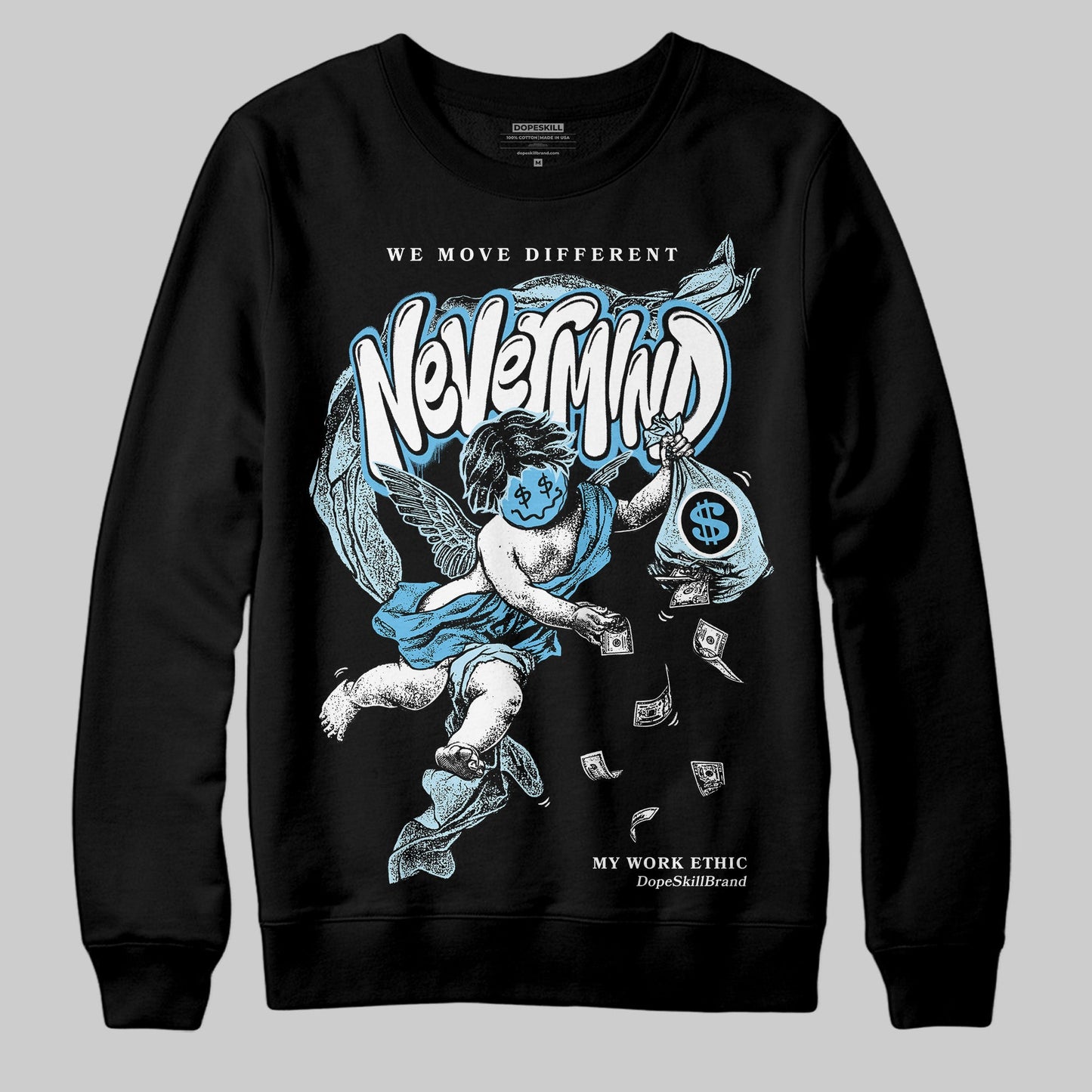 Legend Blue 11s DopeSkill Sweatshirt Nevermind Graphic
