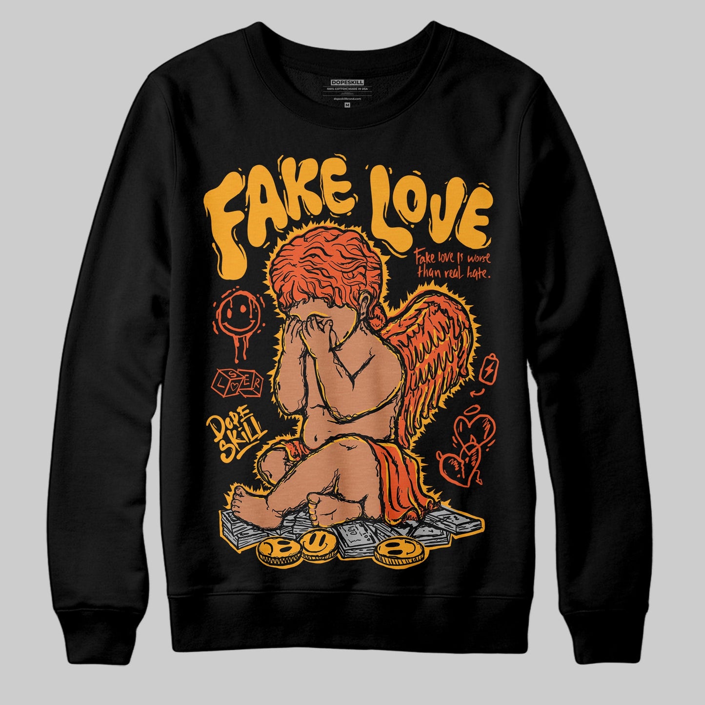 Black Taxi 12s DopeSkill Sweatshirt False Love Graphic