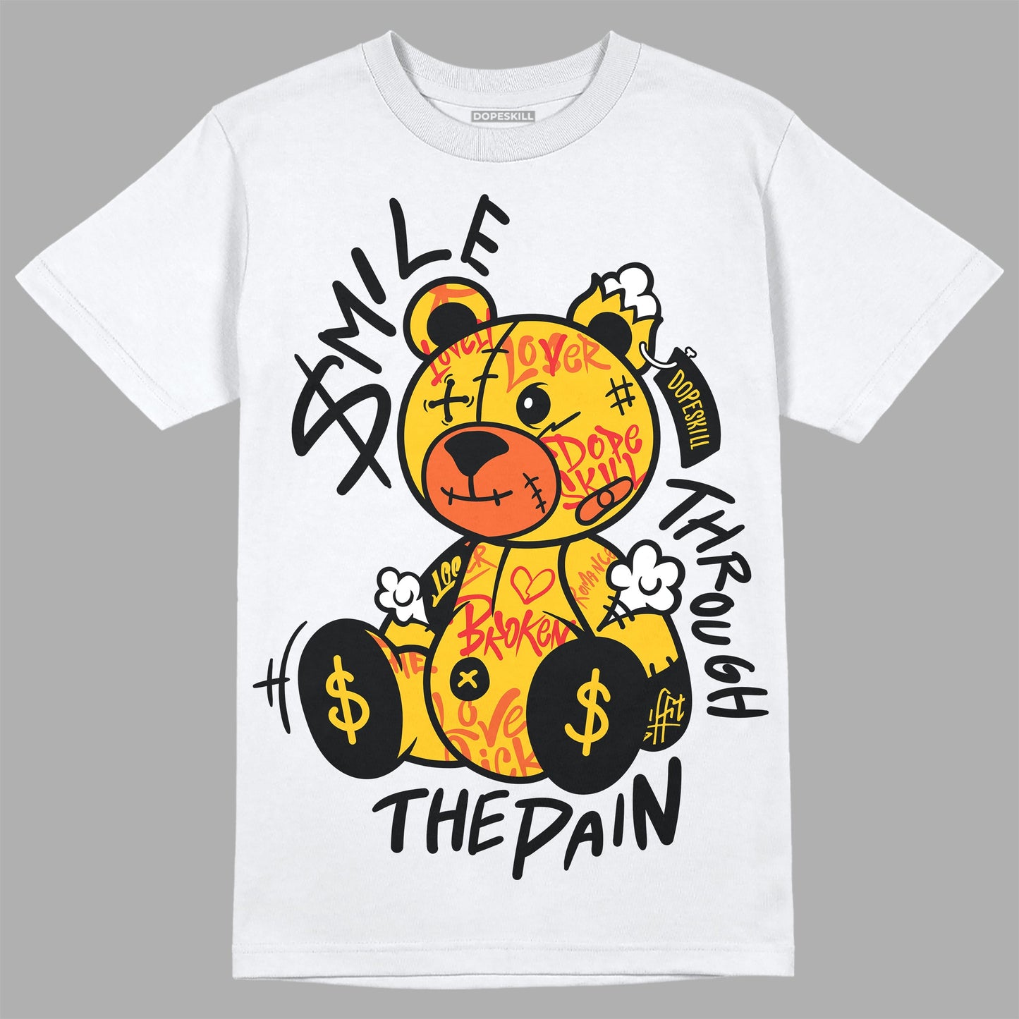 Yellow Collection DopeSkill T-Shirt Smile Through The Pain Graphic