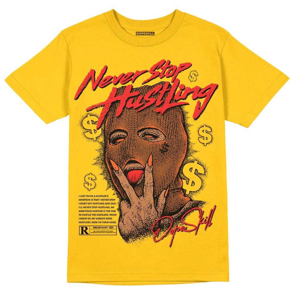 Yellow Collection DopeSkill Gold T-shirt Never Stop Hustling Graphic