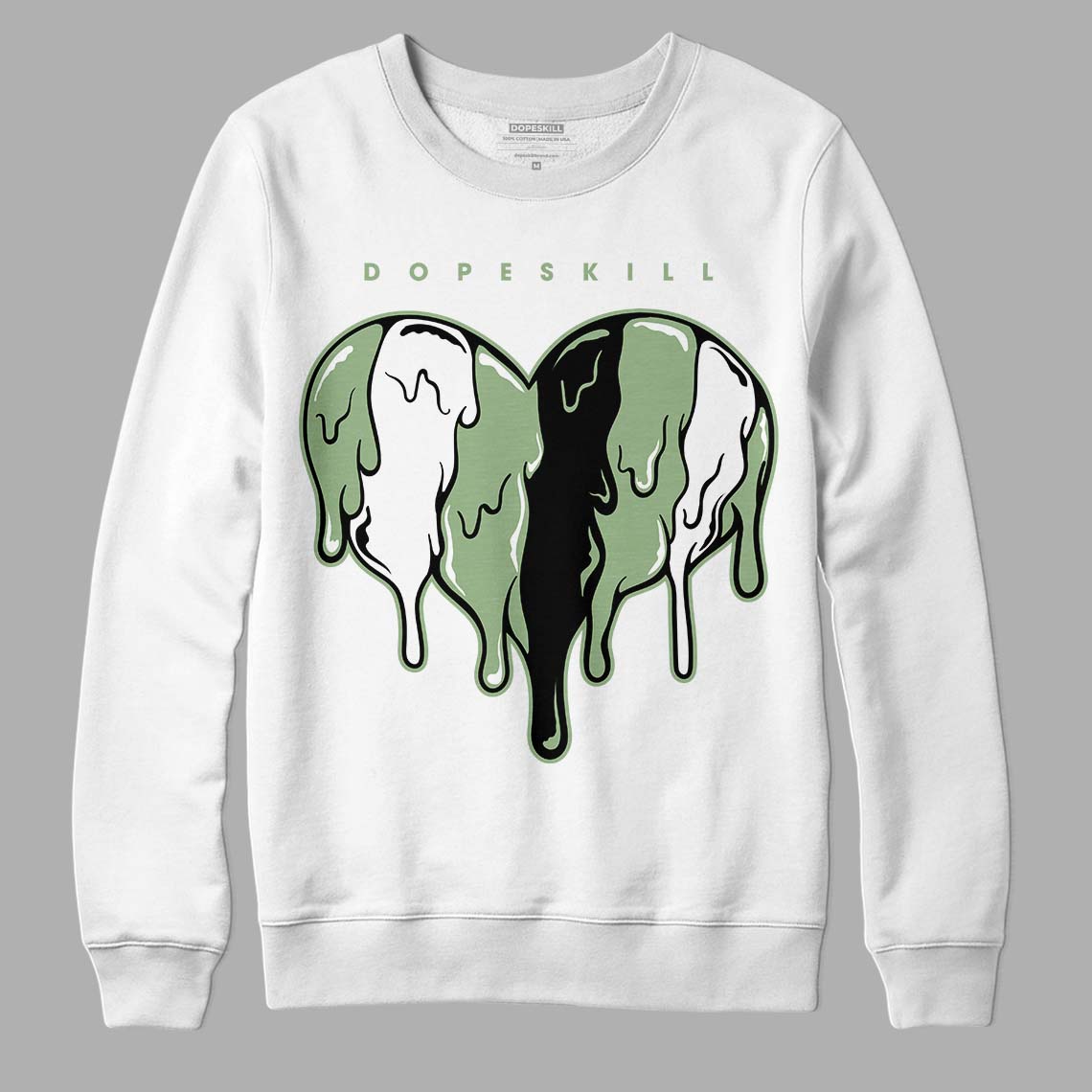 Seafoam 4s DopeSkill Sweatshirt Slime Drip Heart Graphic