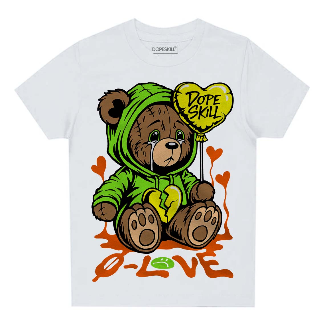 Neon Green Collection DopeSkill Toddler Kids T-shirt Broken Bear Graphic