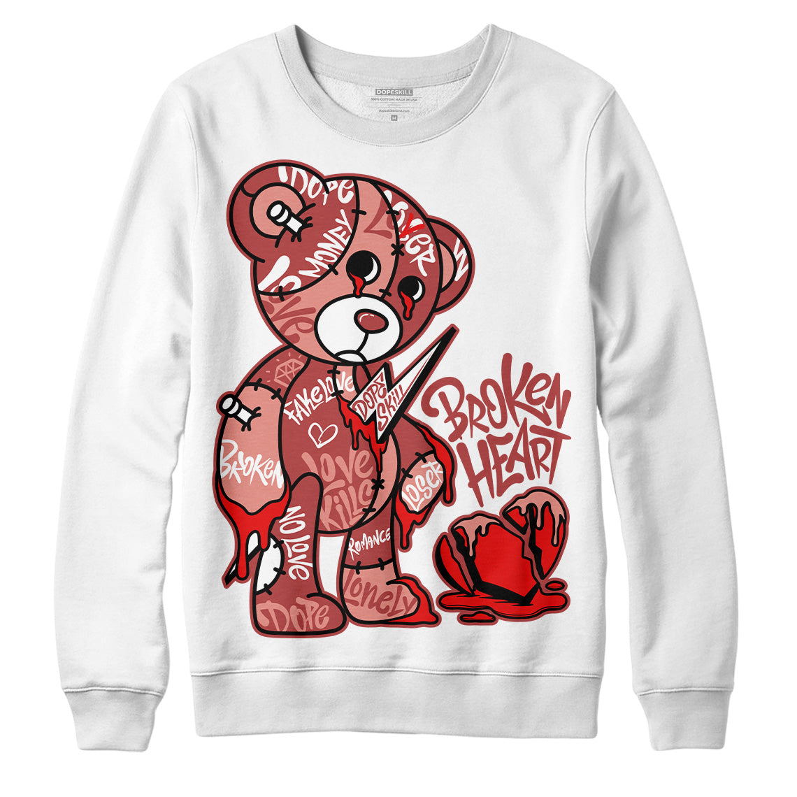 Dune Red 13s DopeSkill Sweatshirt Broken Heart Graphic