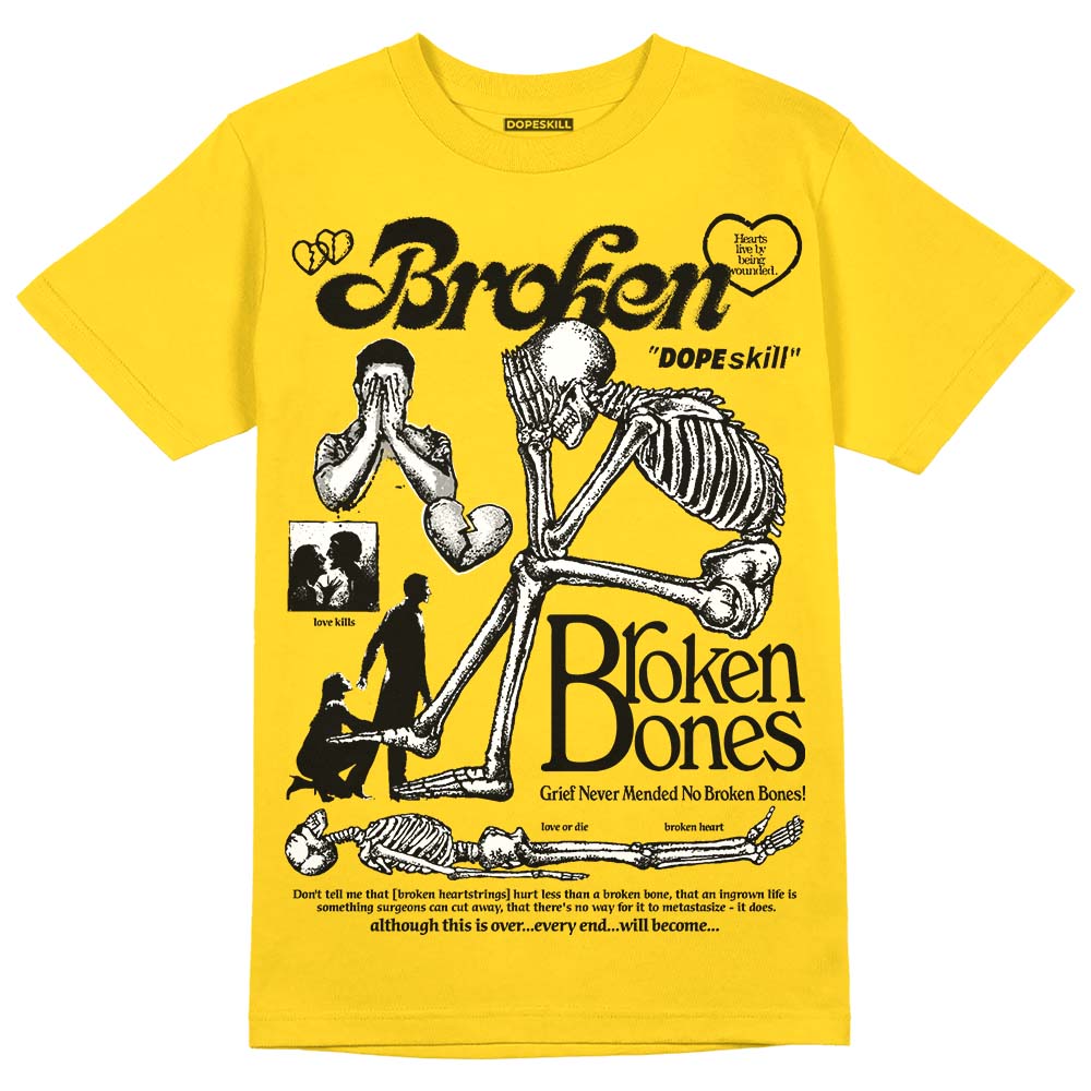 Yellow Ochre 6s DopeSkill Yellow T-shirt Broken Bones Graphic