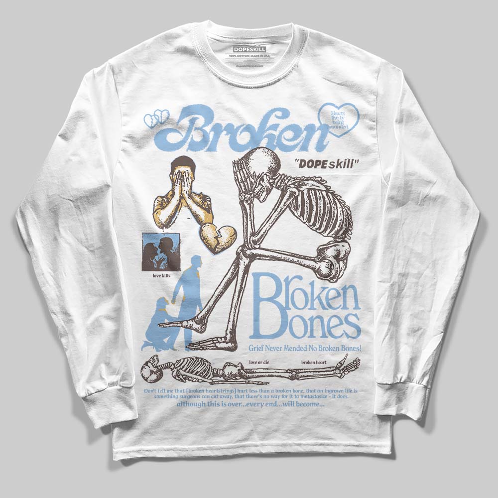 Handball Spezial Light Blue DopeSkill Long Sleeve T-Shirt Broken Bones Graphic