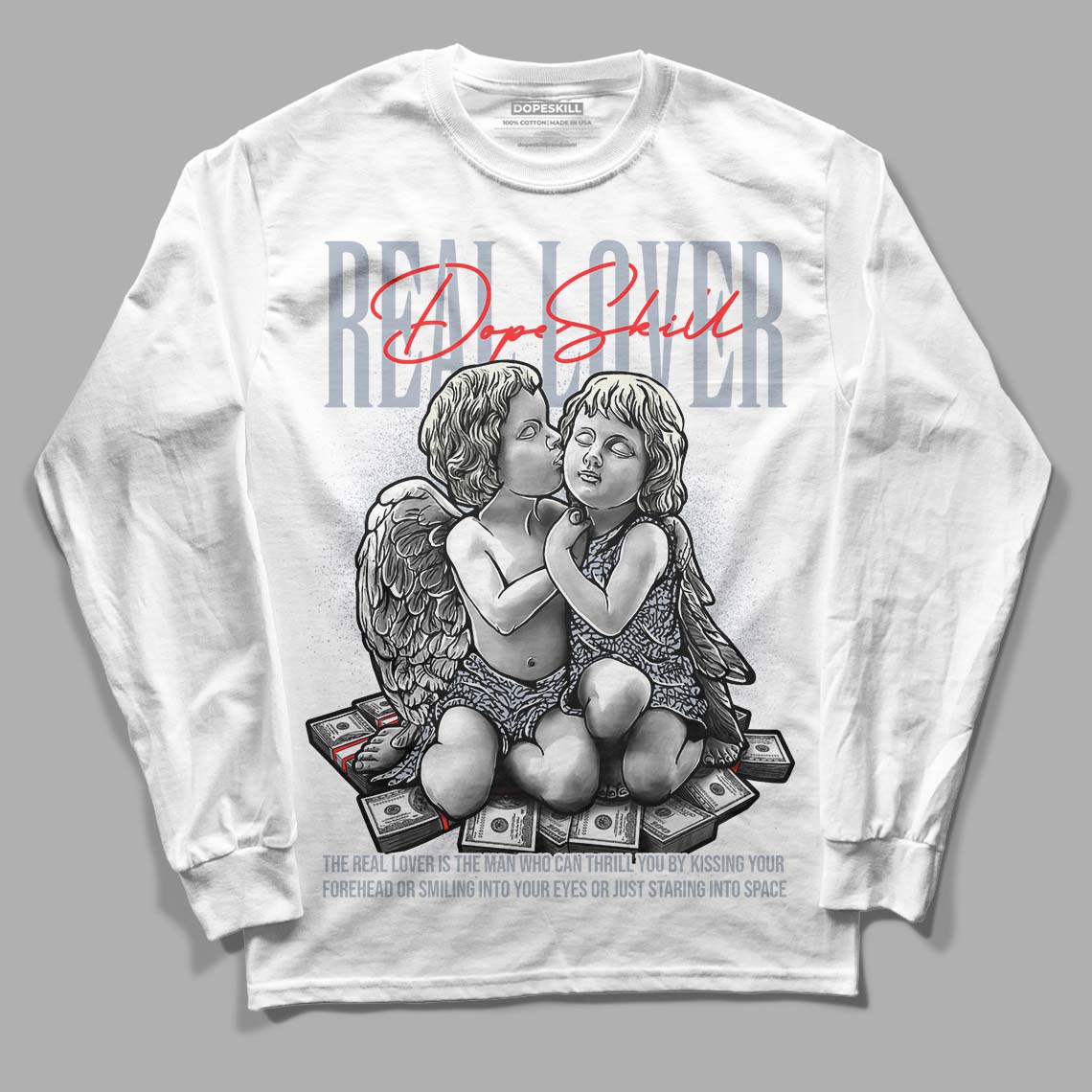 White Cement Reimagined 3s DopeSkill Long Sleeve T-Shirt Real Lover Graphic