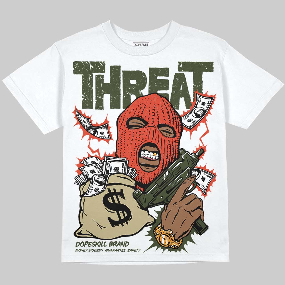 Olive Collection DopeSkill Oversize Print T-Shirt Under Threat Graphic