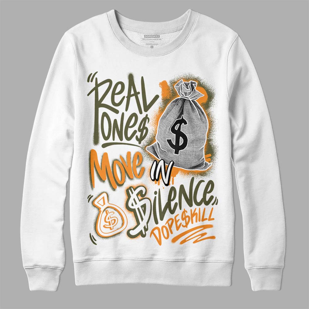 Olive 5s DopeSkill Sweatshirt Real Ones Move In Silence Graphic