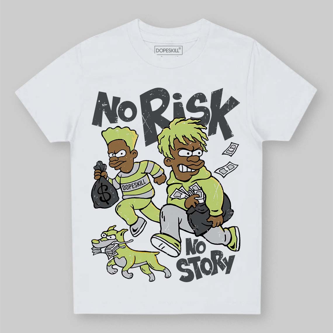 Light Lemon Twist 4s DopeSkill Toddler Kids T-shirt No Risk No Story Graphic