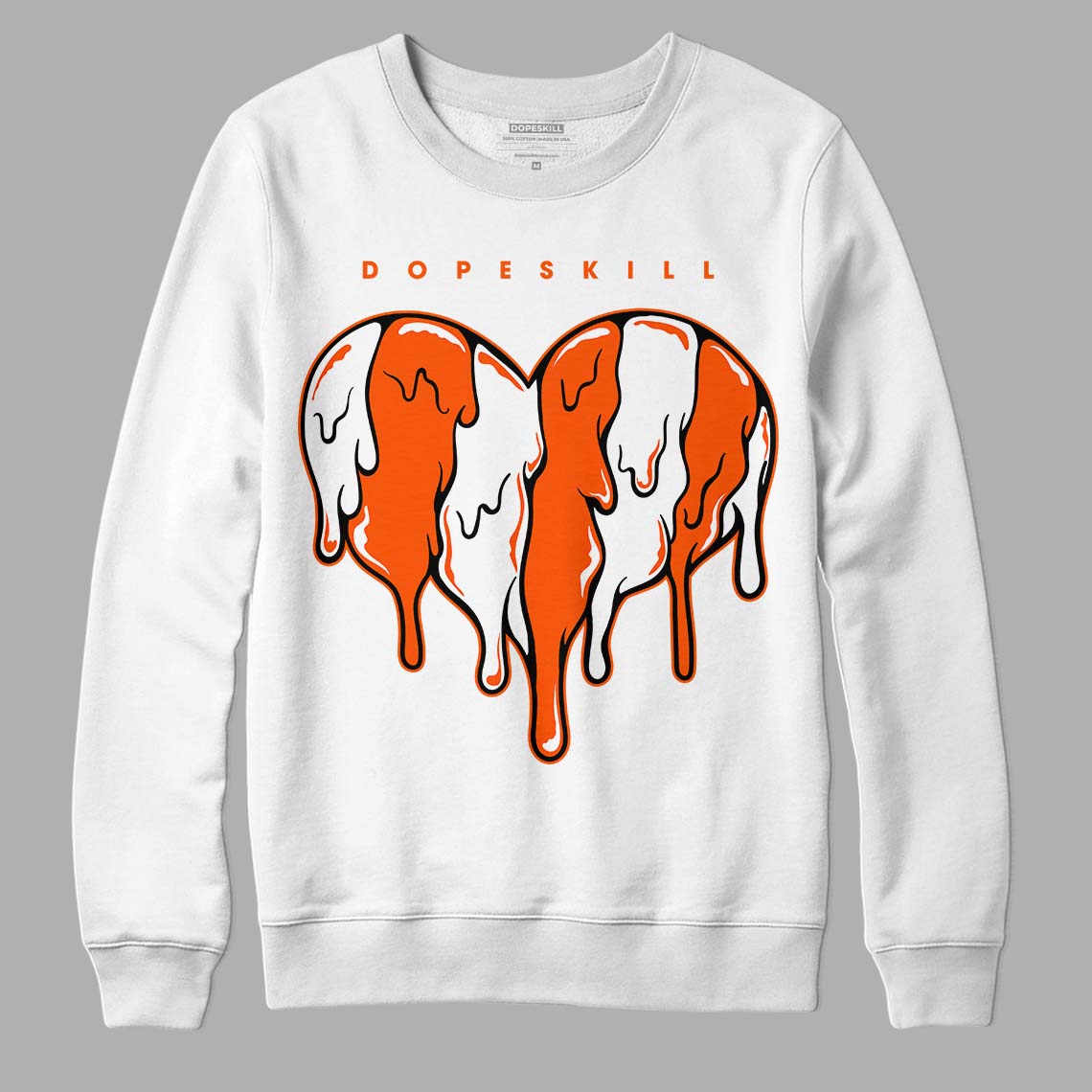 Orange Milk DopeSkill Sweatshirt Slime Drip Heart Graphic