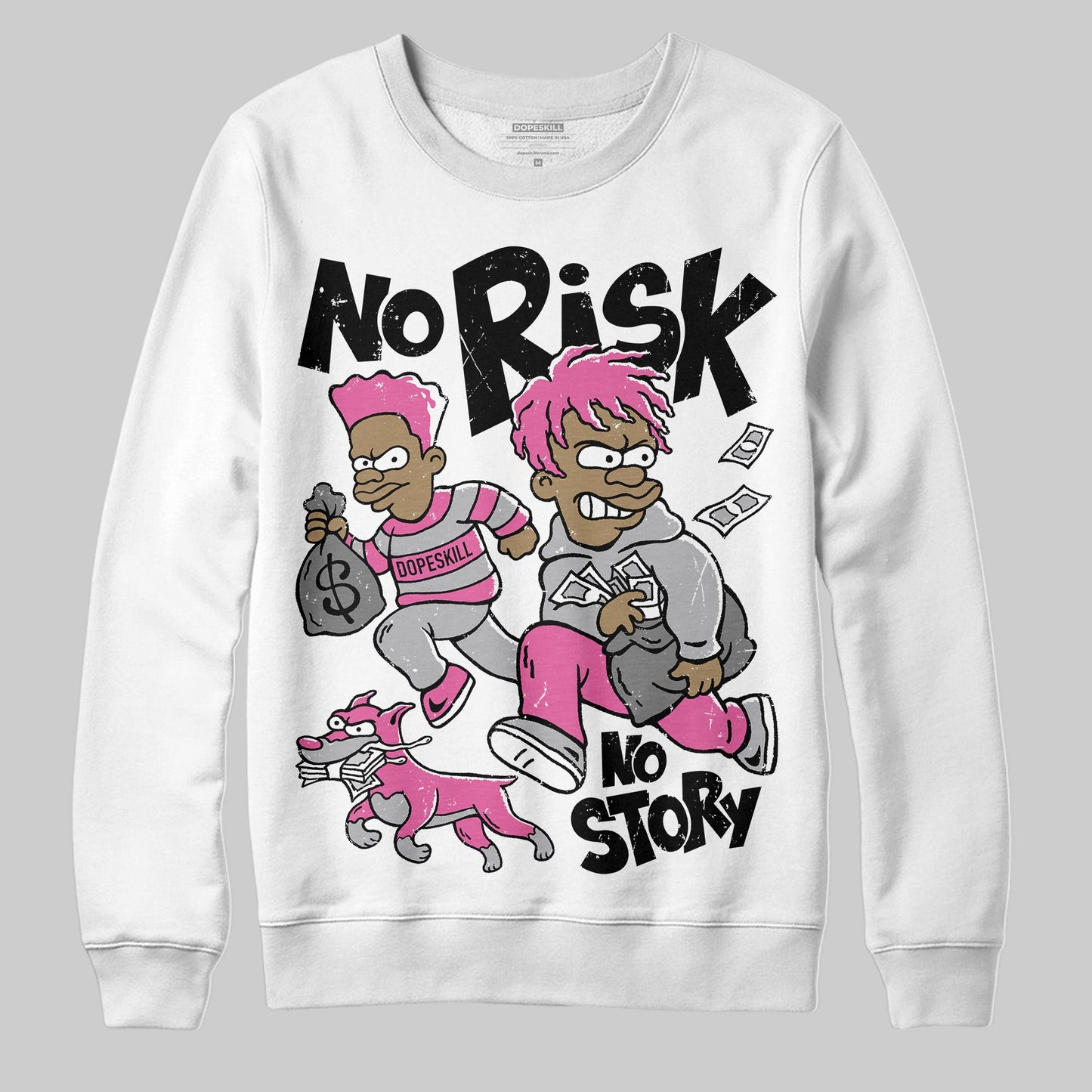 Kayano 14 Cream Sweet Pink DopeSkill Sweatshirt No Risk No Story Graphic