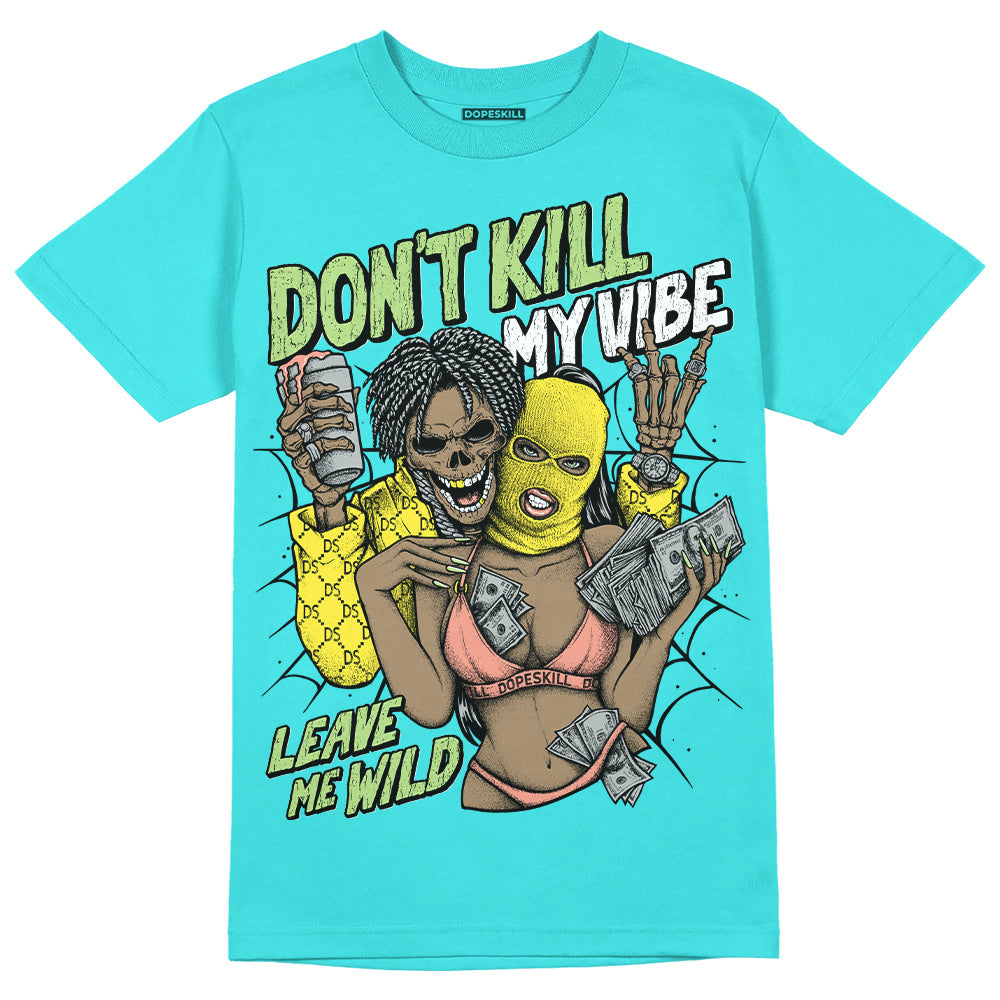 Cyan Burst 9060 DopeSkill Virtual Blue T-Shirt Don't Kill My Vibe Graphic
