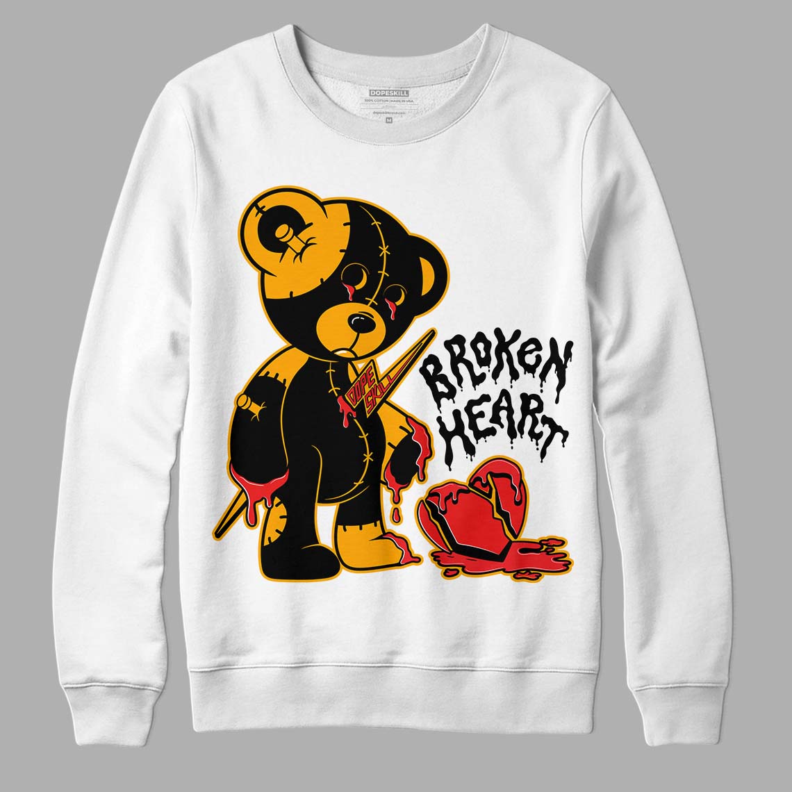 Black Taxi 12s DopeSkill Sweatshirt Broken Heart Graphic
