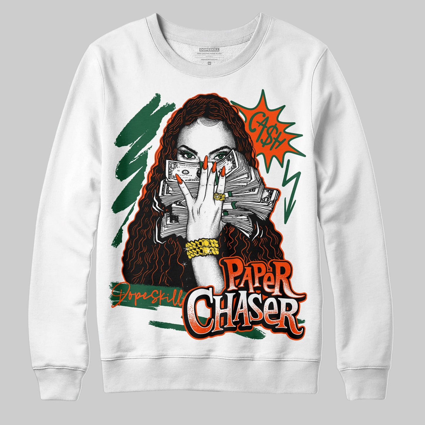 Dunk Low Team Dark Green Orange DopeSkill Sweatshirt NPC Graphic